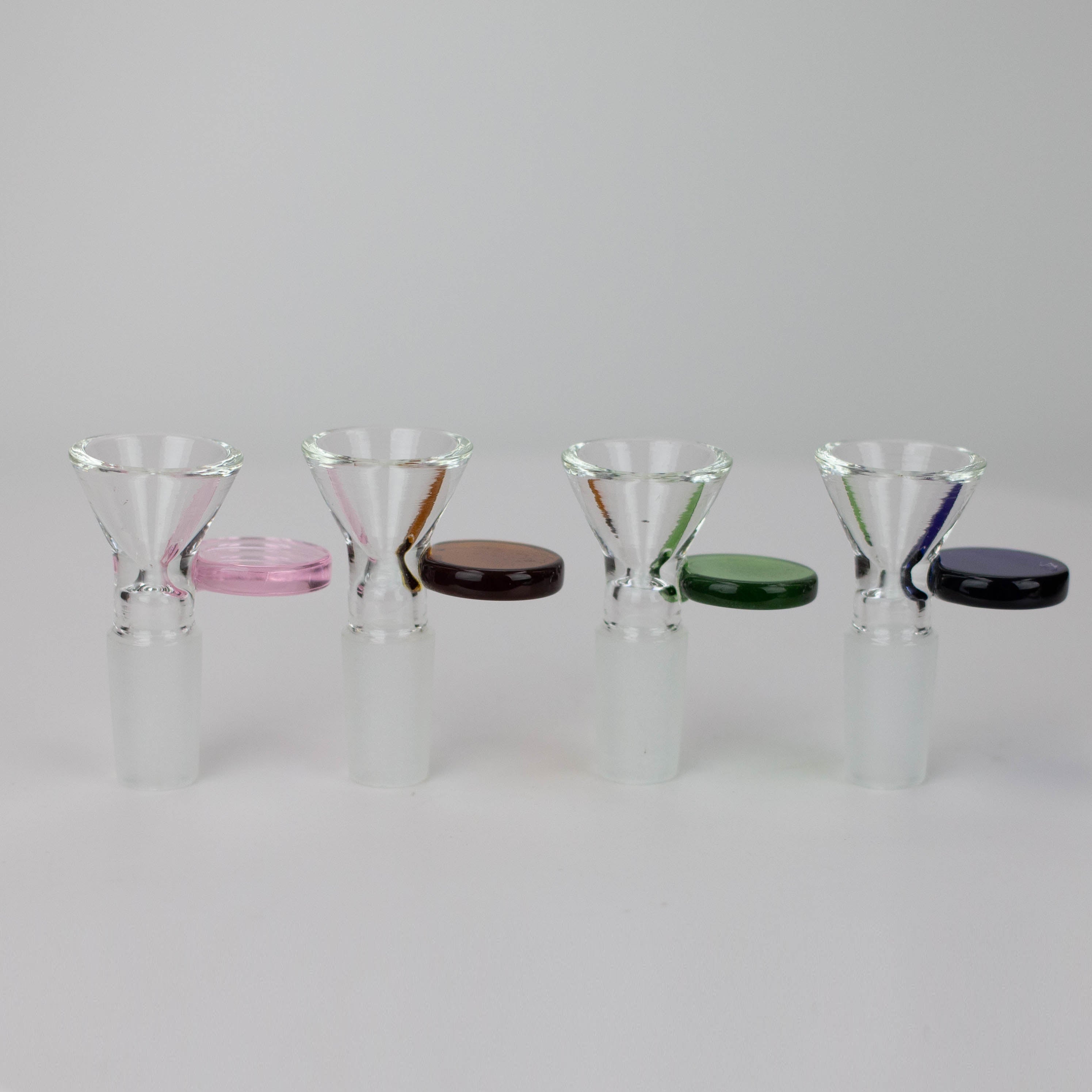 ZGlass bowl with  color round handle Pack of 3