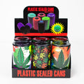 ZAir tight Stash Jars with Green Leaf Designs Box of 6