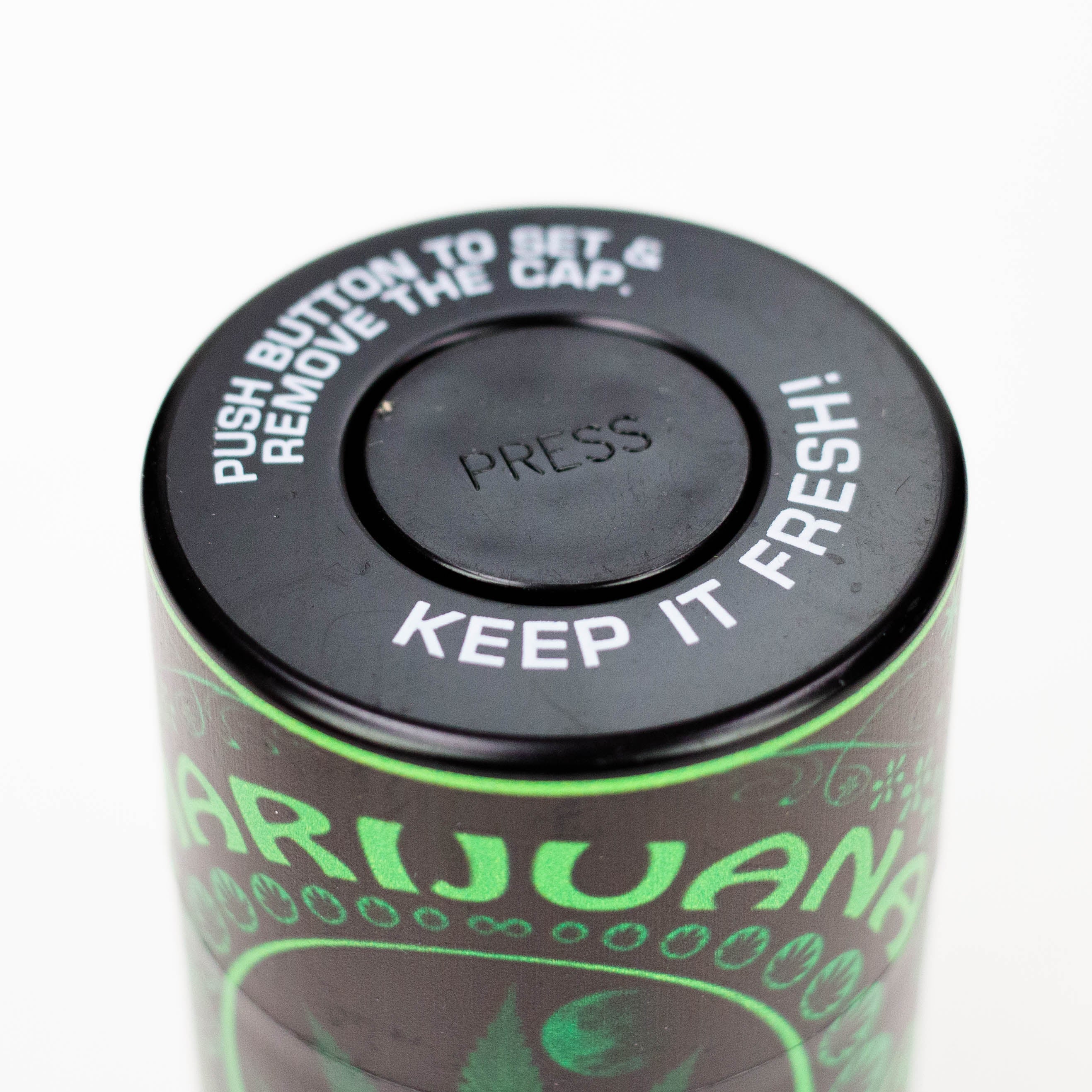 ZAir tight Stash Jars with Green Leaf Designs Box of 6