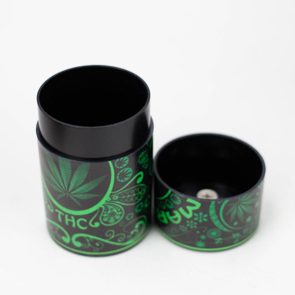 ZAir tight Stash Jars with Green Leaf Designs Box of 6