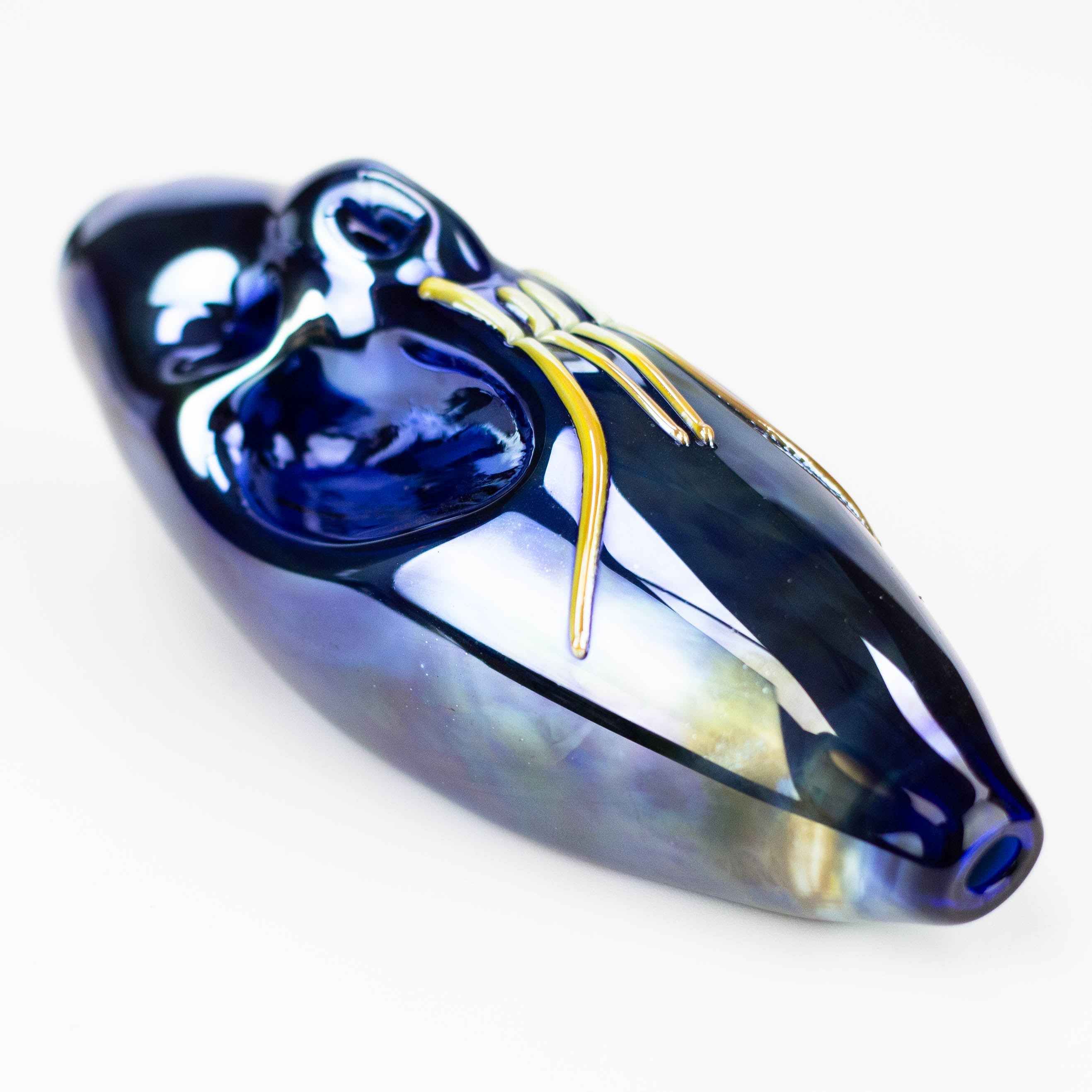 5.5" Electroplated Metallic Face shape glass pipe