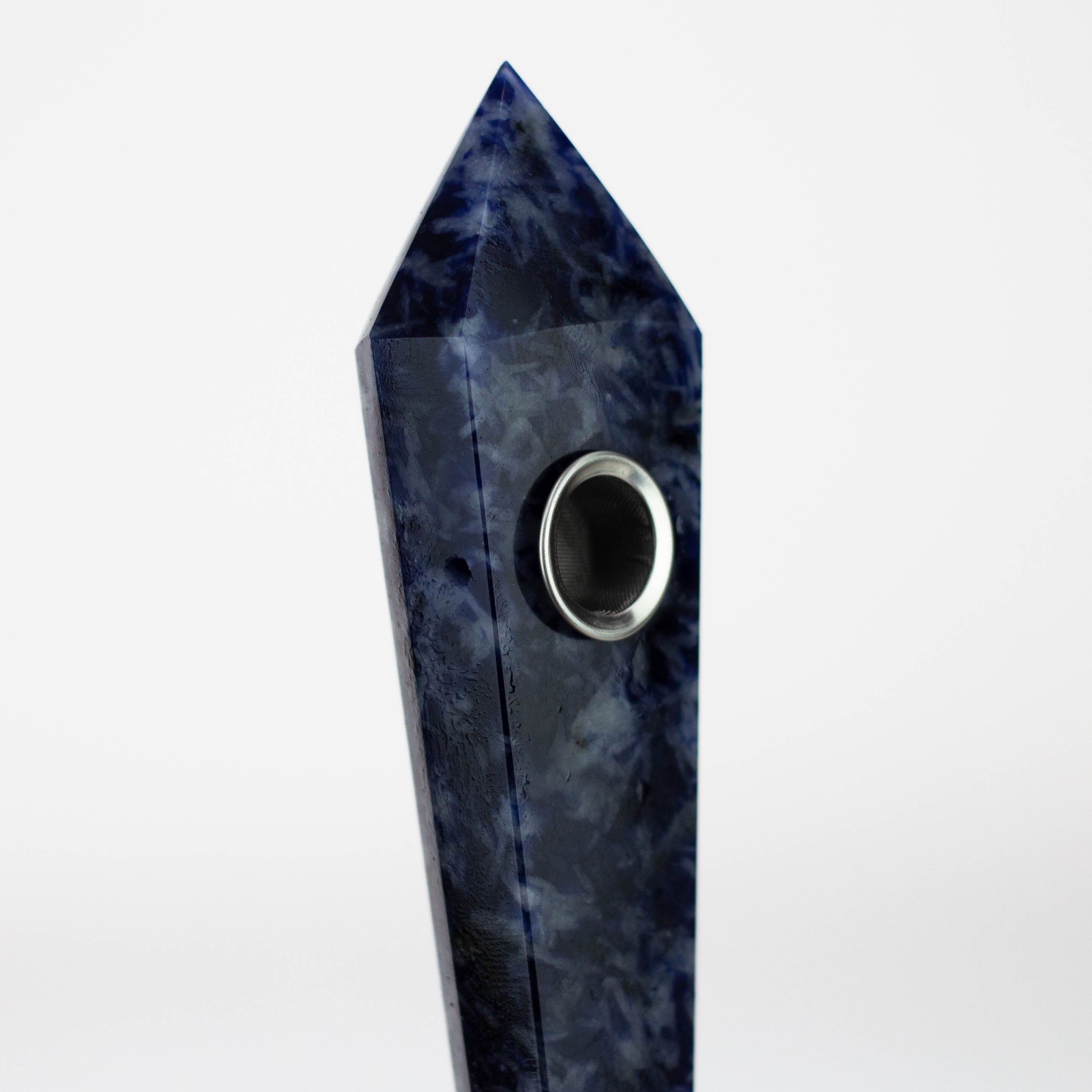 Acid Secs | Grey/Blue Feldspar Crystal Pipe with Choke