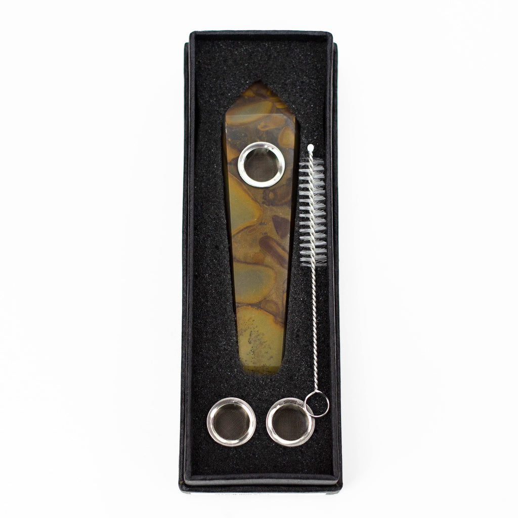 Acid Secs | Apophyllite Stone Crystal Pipe with Choke