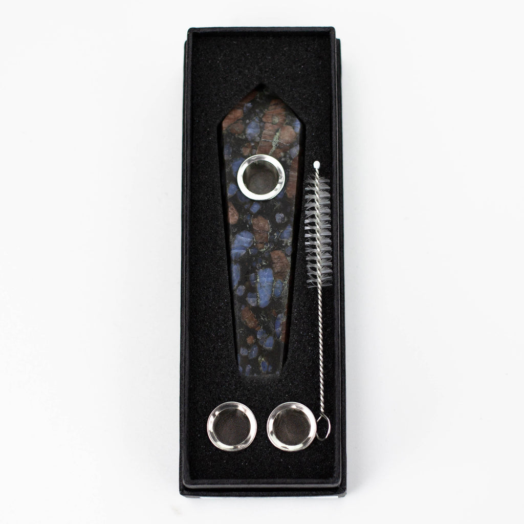 Acid Secs | Glaucophane Crystal Pipe with Choke