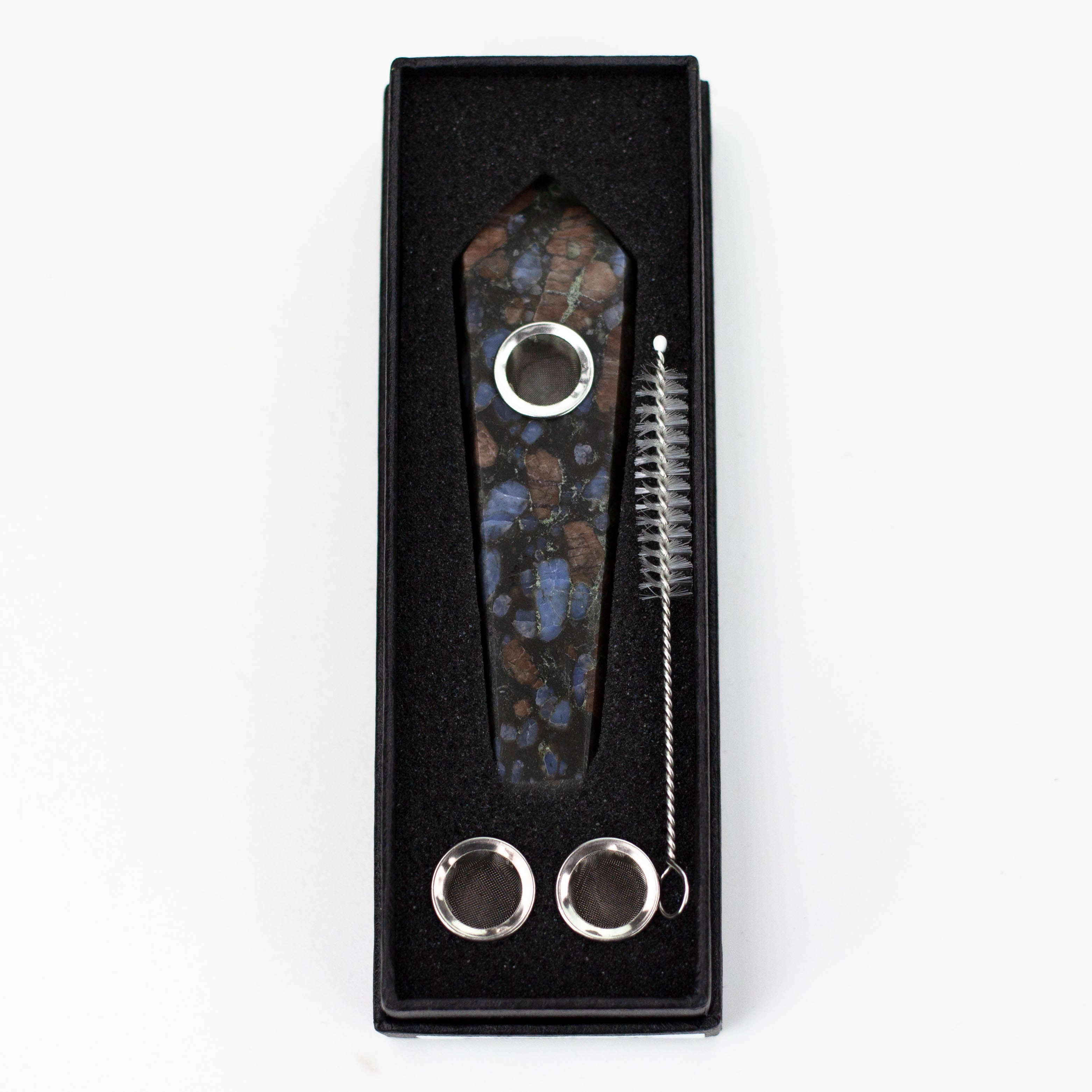 Acid Secs | Glaucophane Crystal Pipe with Choke