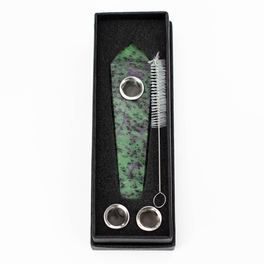 Acid Secs | Ruby Zoisite Crystal Pipe with Choke