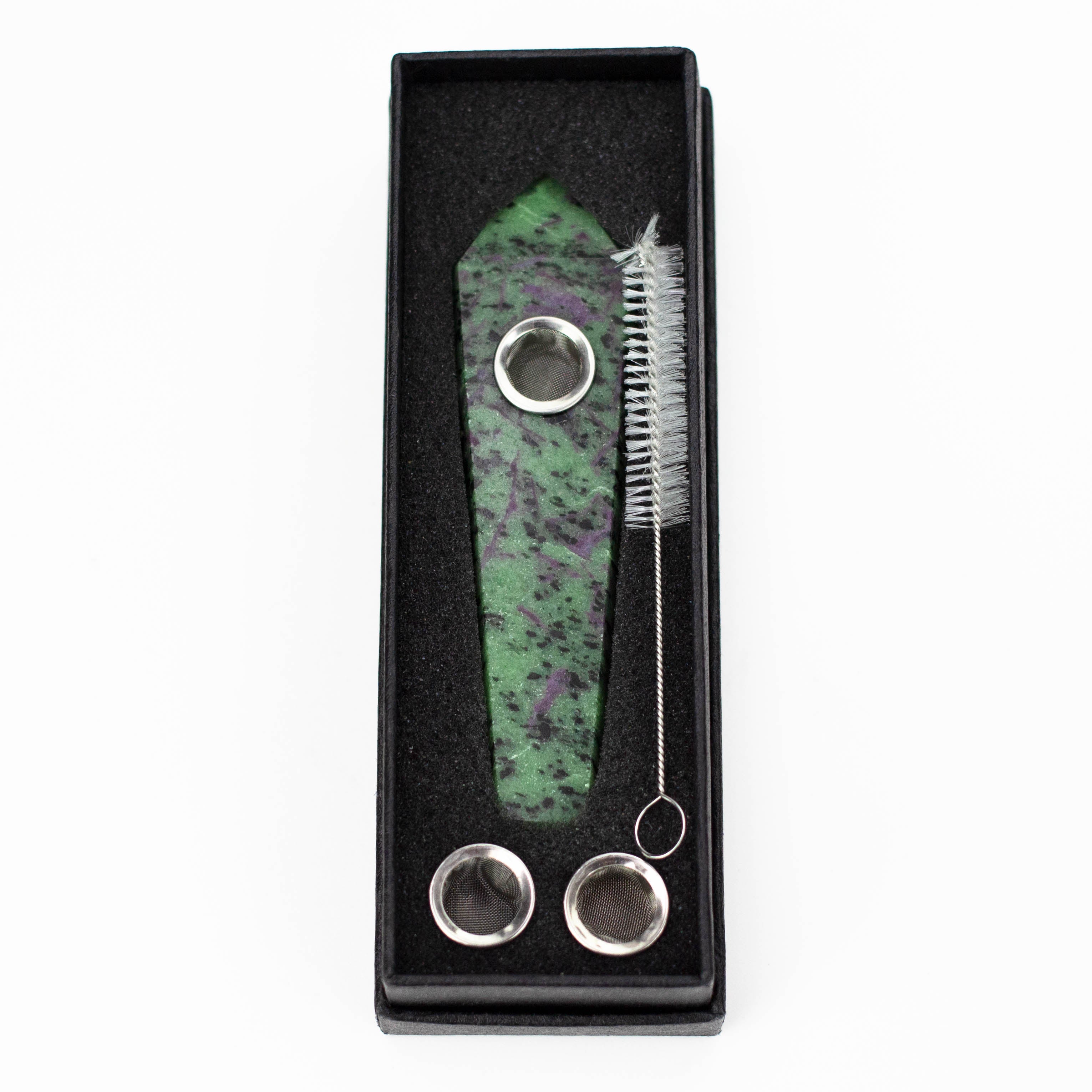 Acid Secs | Ruby Zoisite Crystal Pipe with Choke
