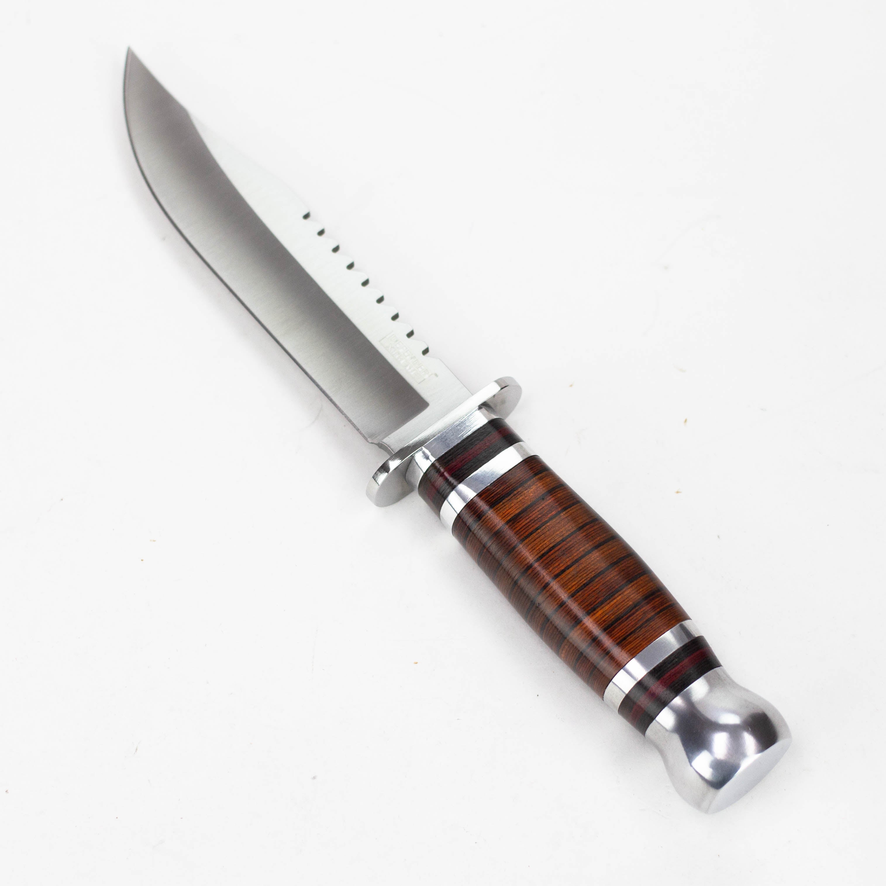 10" Silver Stainless Steel Hunting Knife Wood Handle with Sheath [HK-6860]