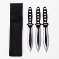 Defender-Xtream | 8" Black & Sliver Blade 3 Pc Throwing Knives with Sheath [6778]