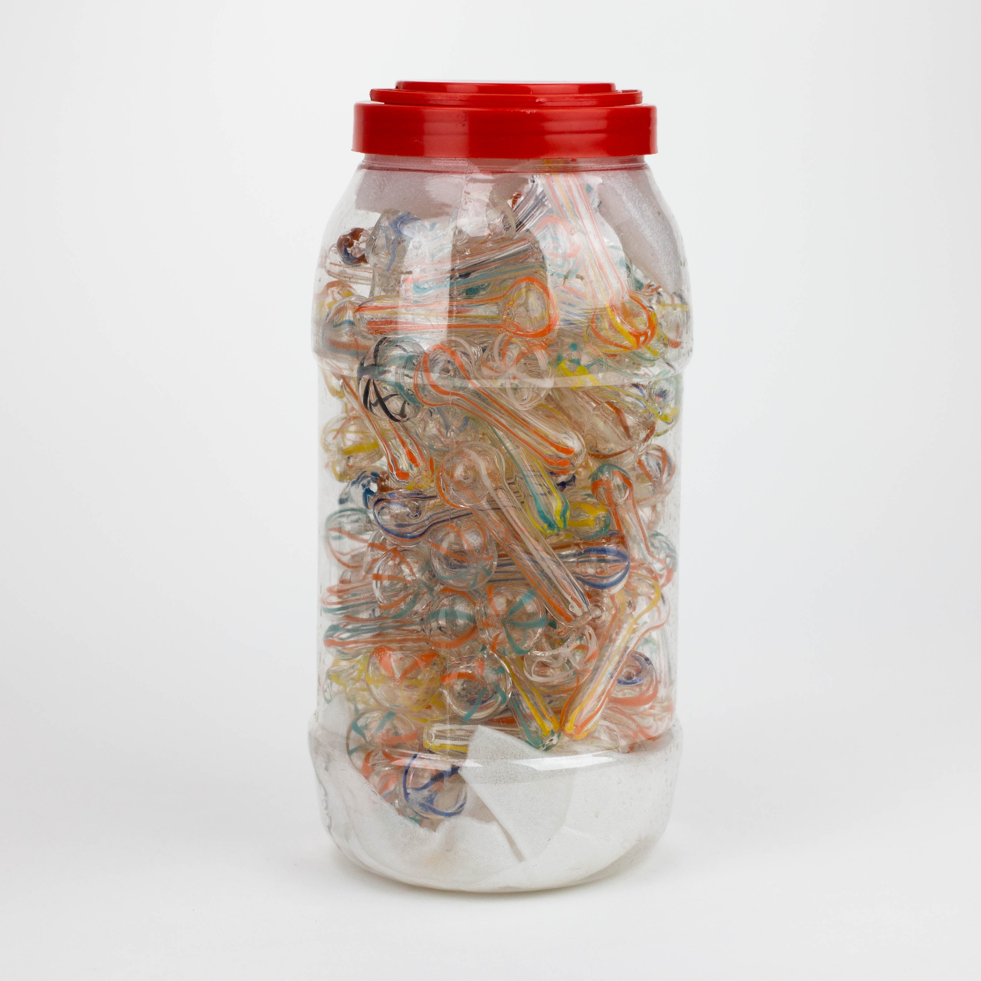 2.5” Assorted design Soft glass hand pipe Jar of 110