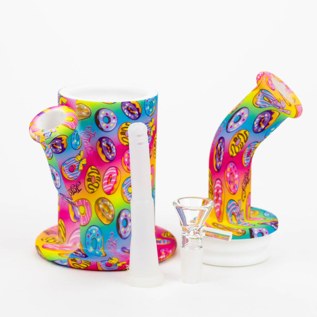 9" Silicone Bong With Assorted Graphics [7050067B]