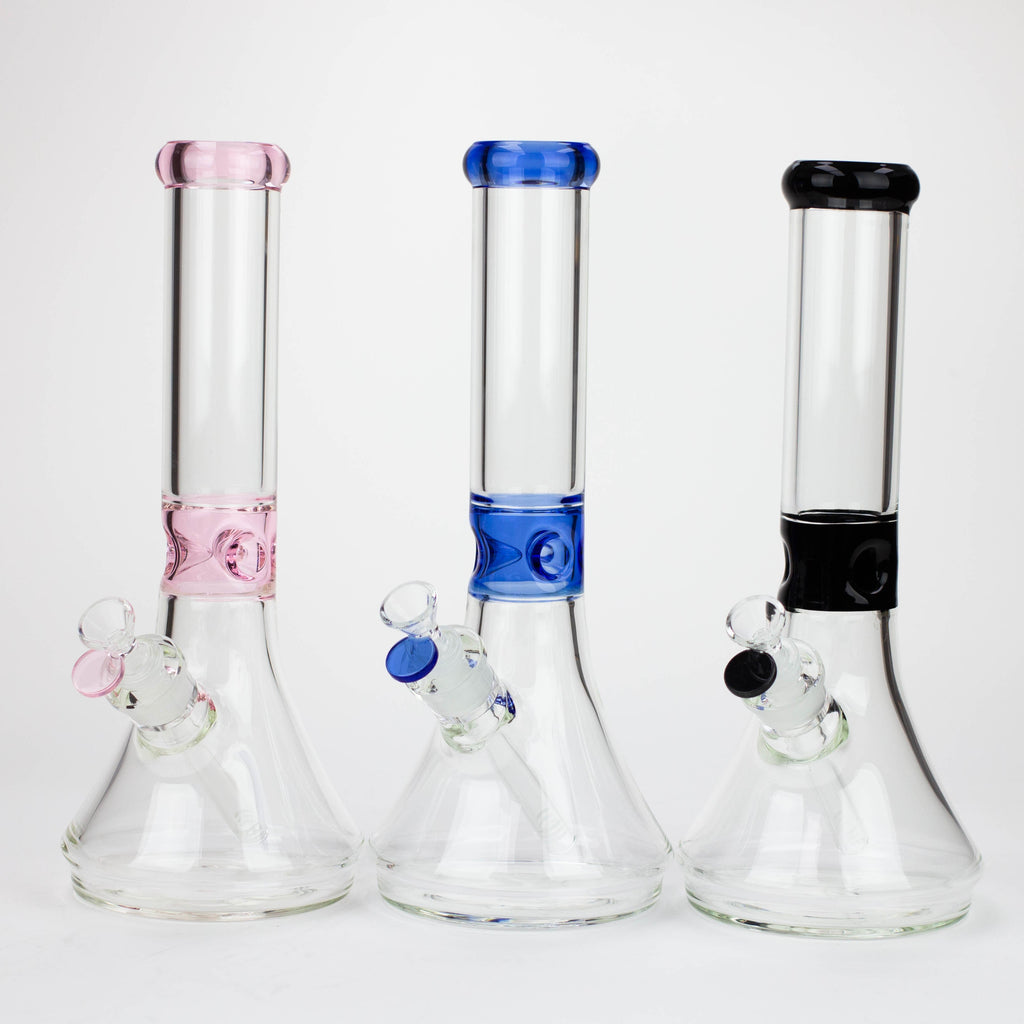 Z14" Color accented 7 mm glass water bong [BH92x]