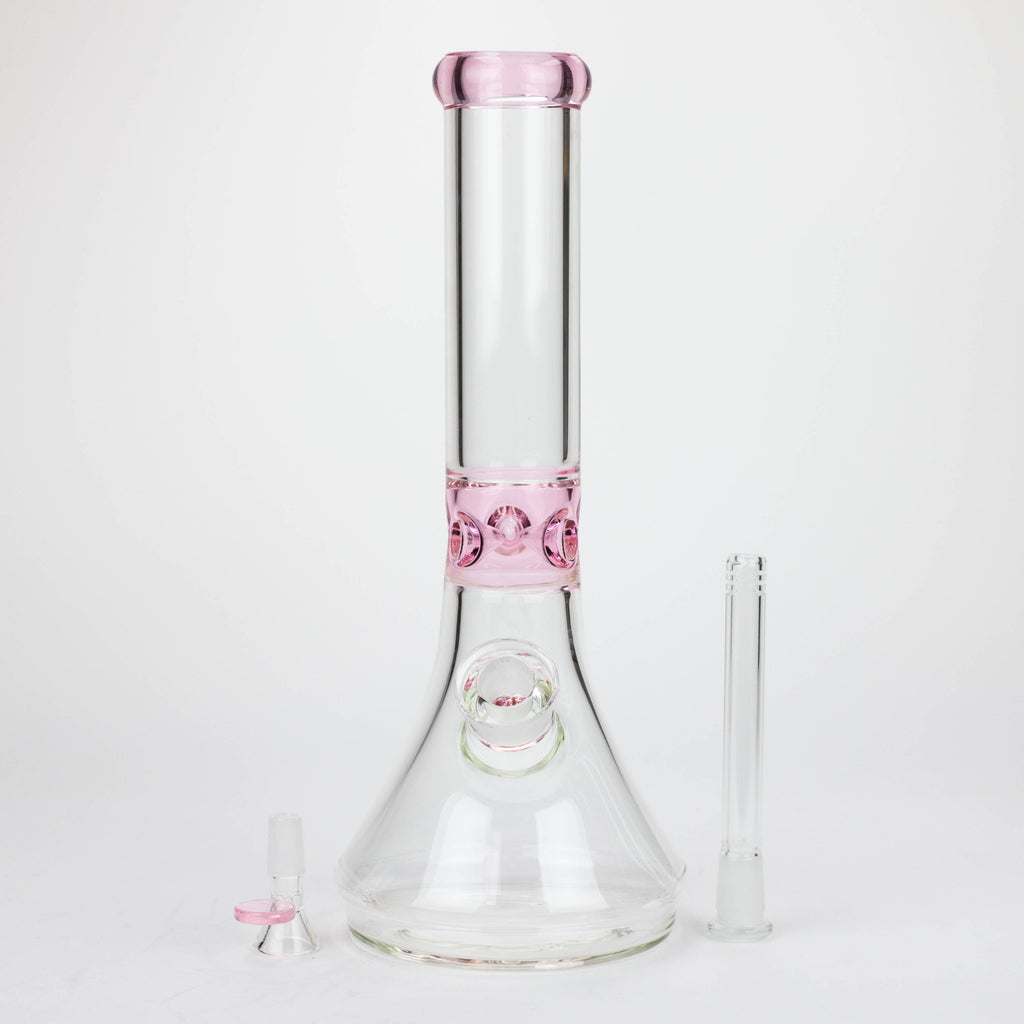 Z14" Color accented 7 mm glass water bong [BH92x]