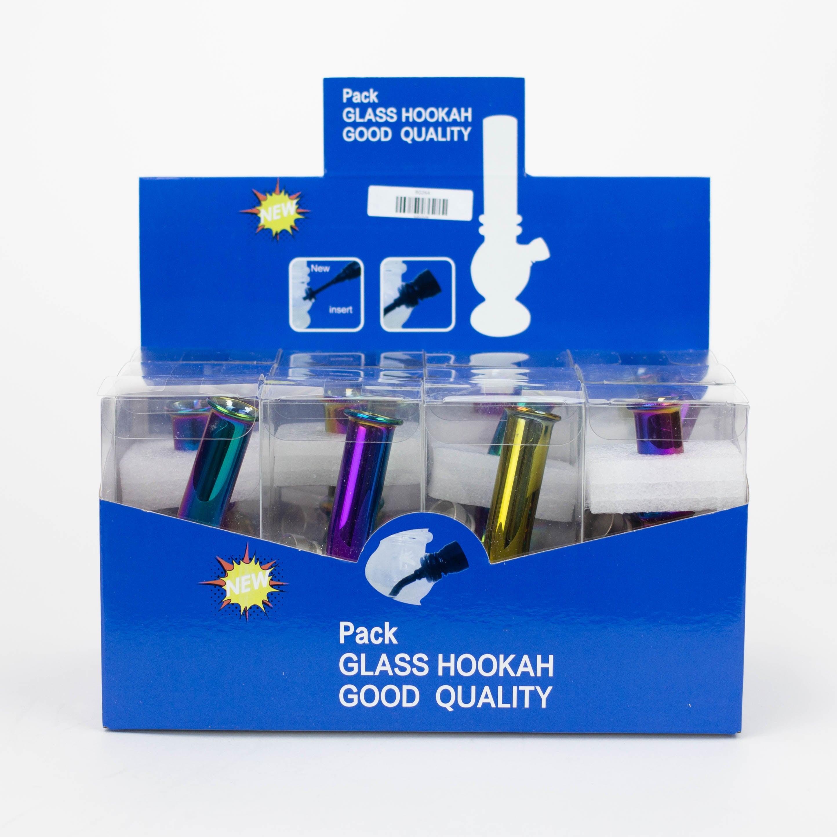 Z5" mini glass bong with metallic finish Box of 12 [BG264]
