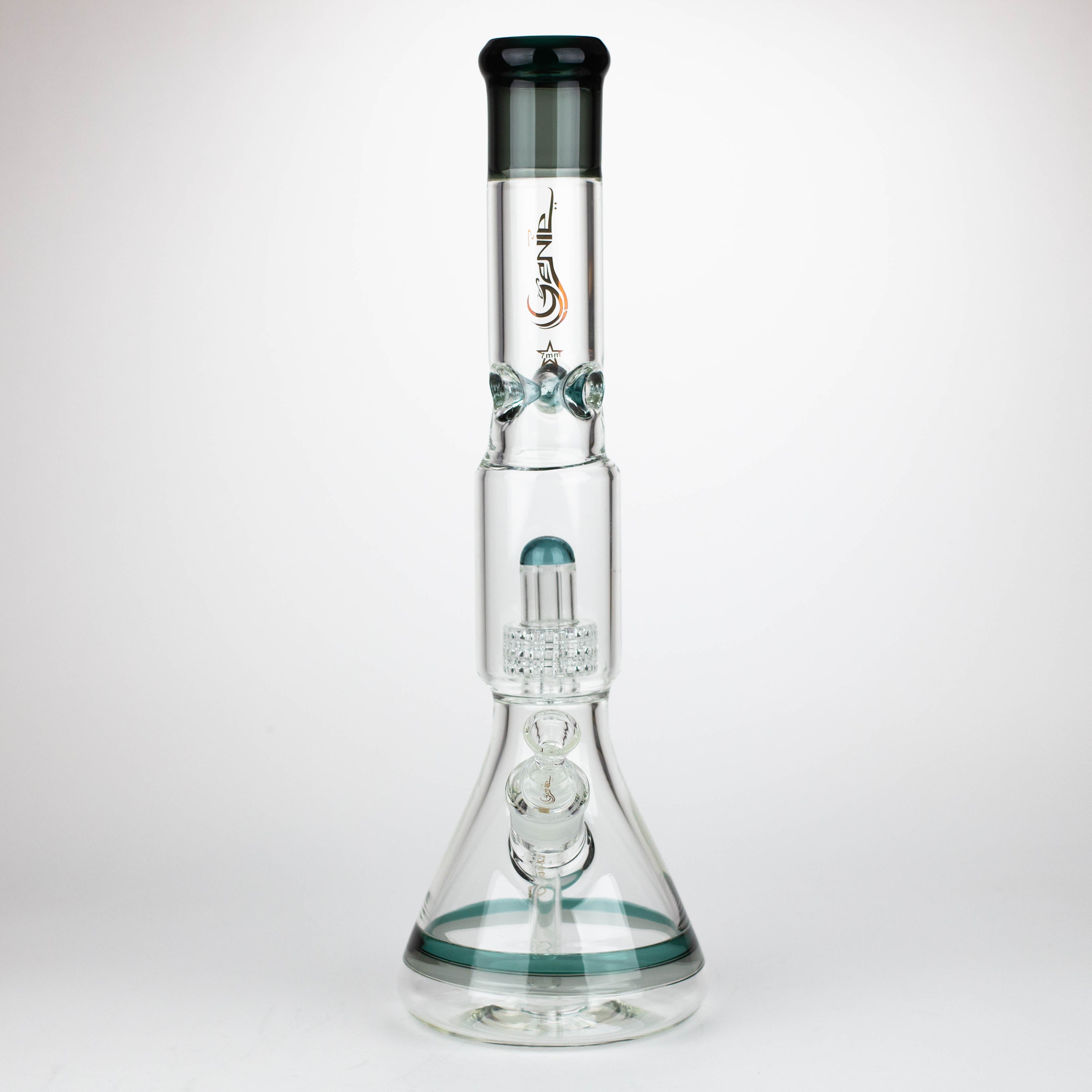 GENIE | 17" shower head percolator 7 mm glass water bong [GB20011]