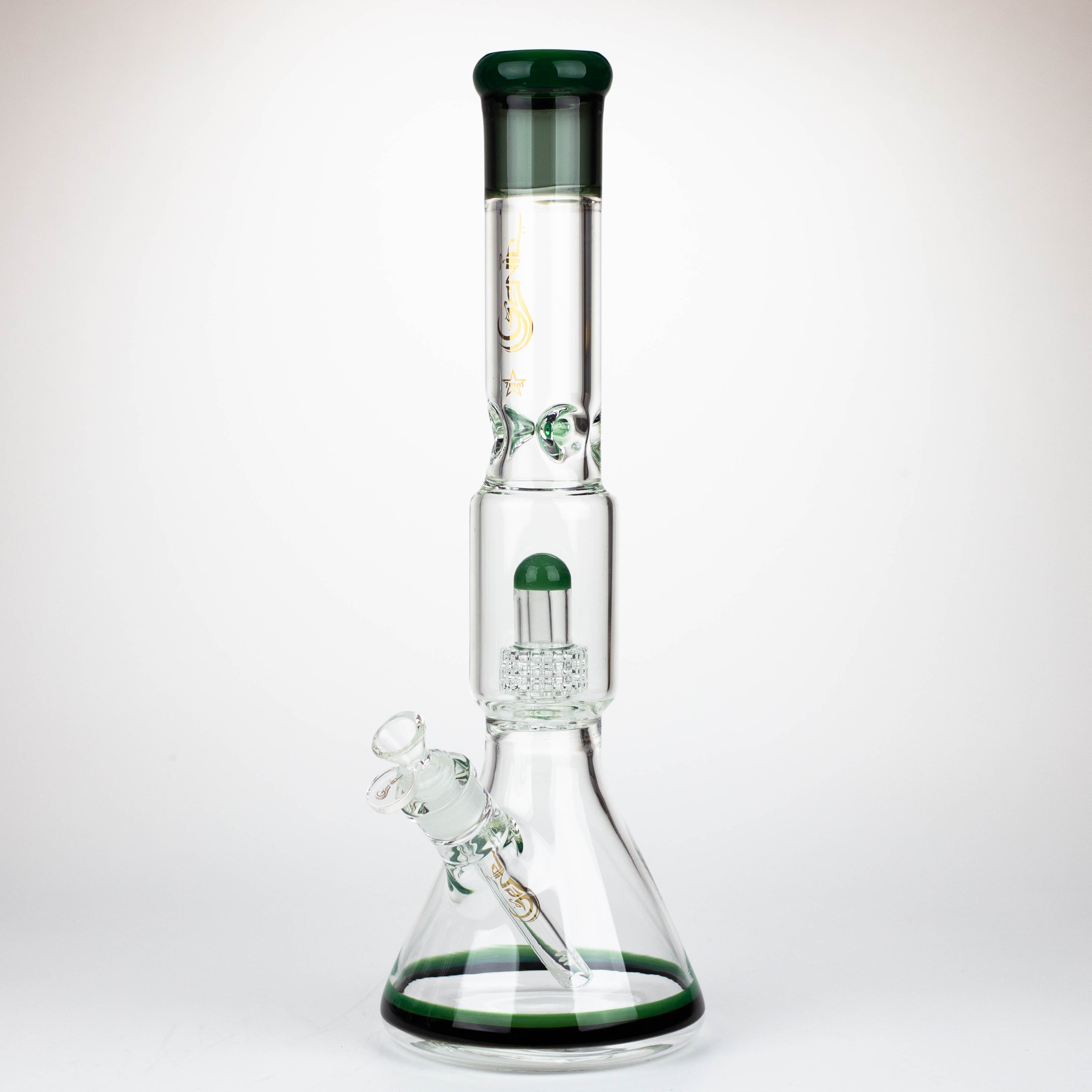 GENIE | 17" shower head percolator 7 mm glass water bong [GB20011]