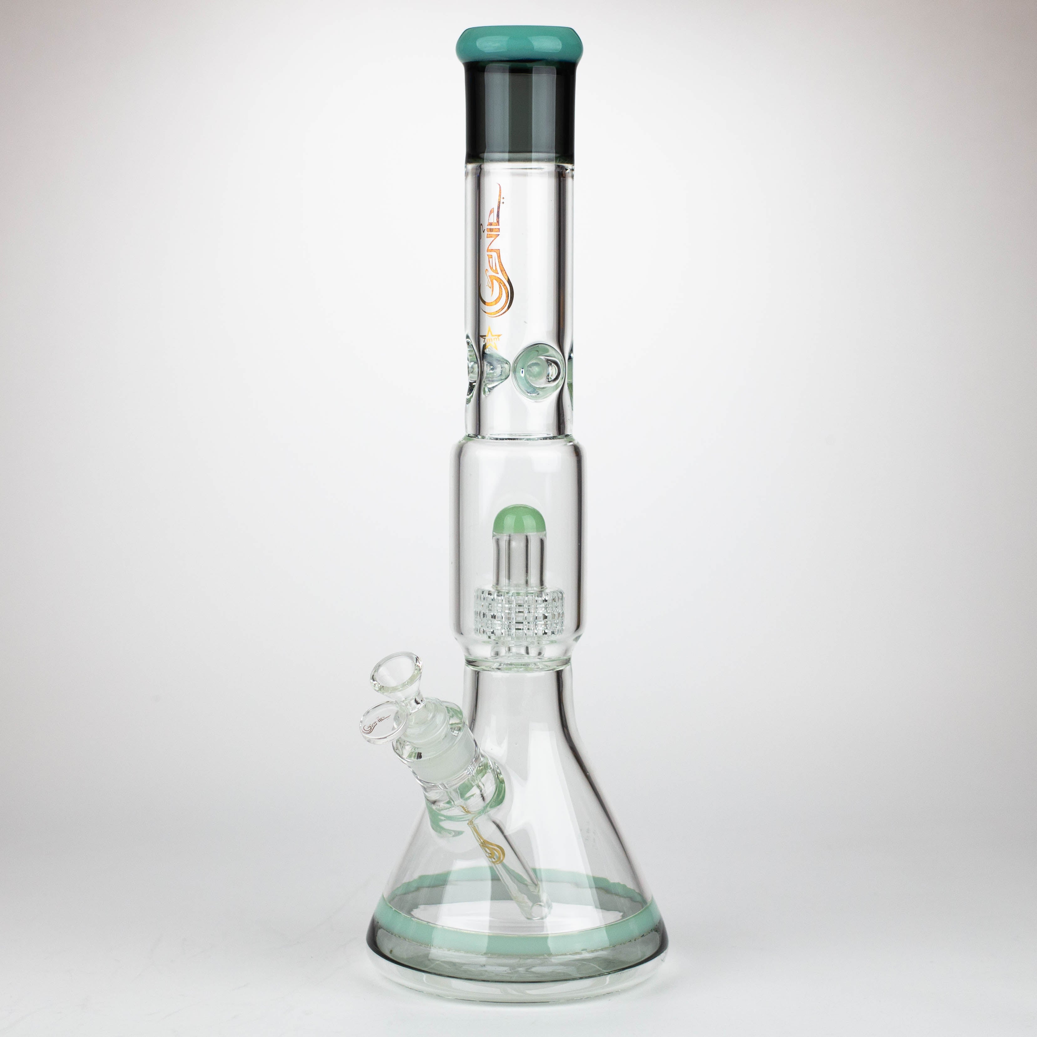 GENIE | 17" shower head percolator 7 mm glass water bong [GB20011]
