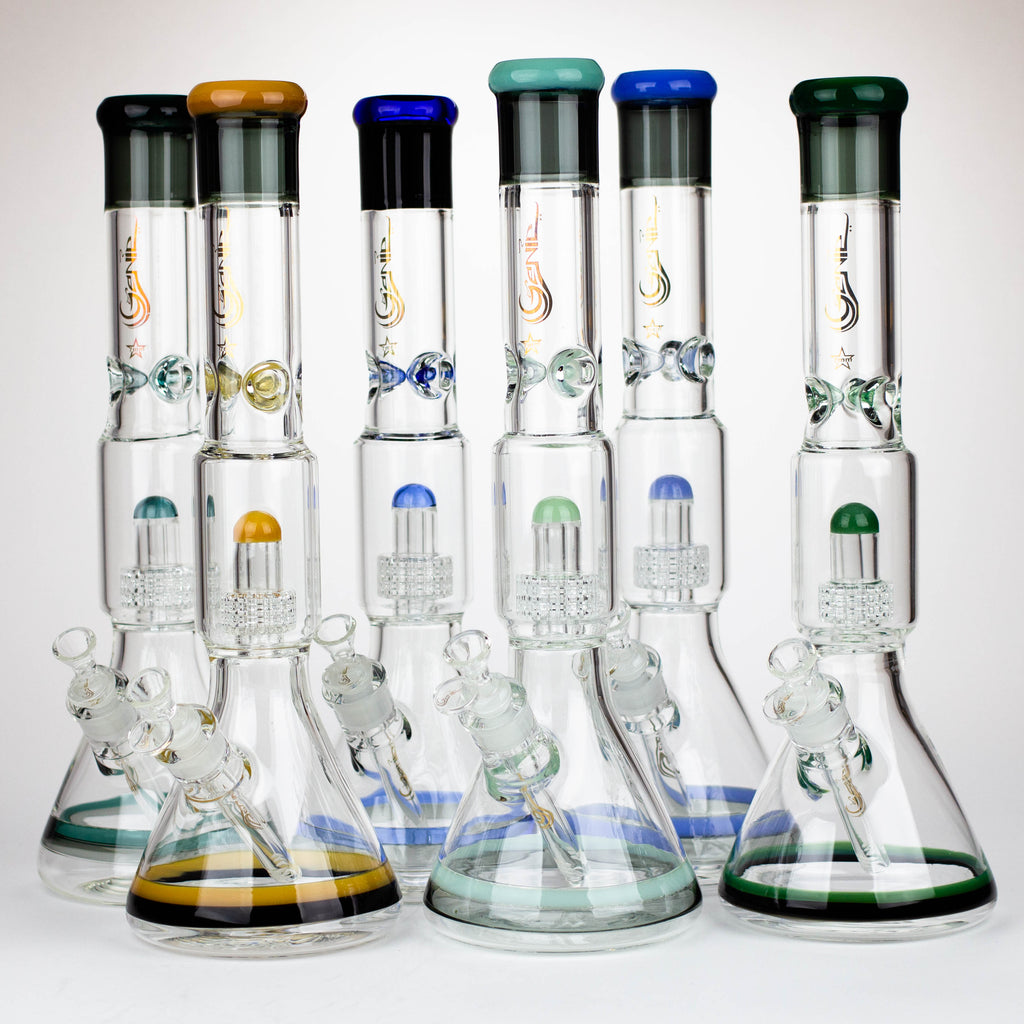 GENIE | 17" shower head percolator 7 mm glass water bong [GB20011]