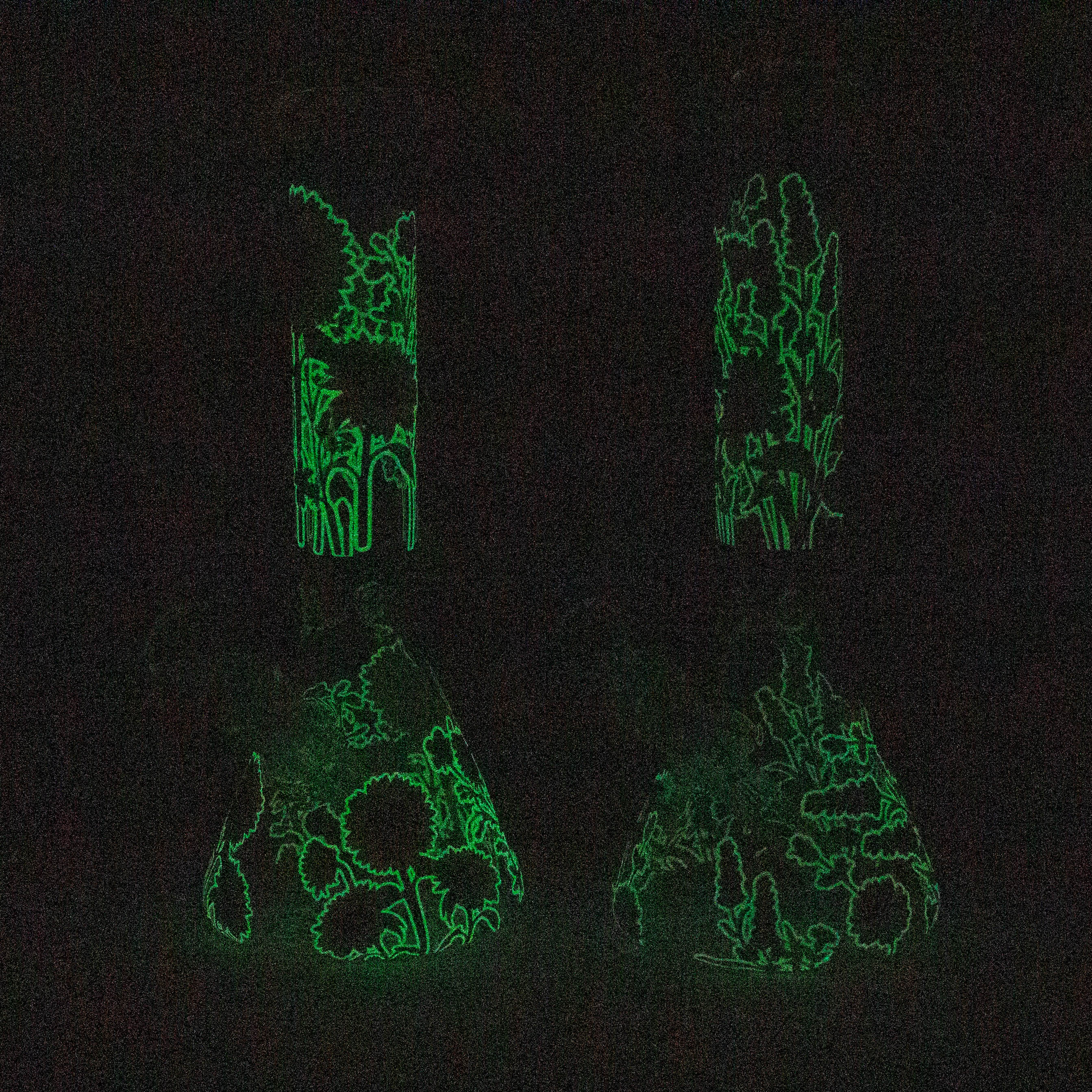 Z10" Glow in the dark Glass Bong With Flower Design [BH1061/062]