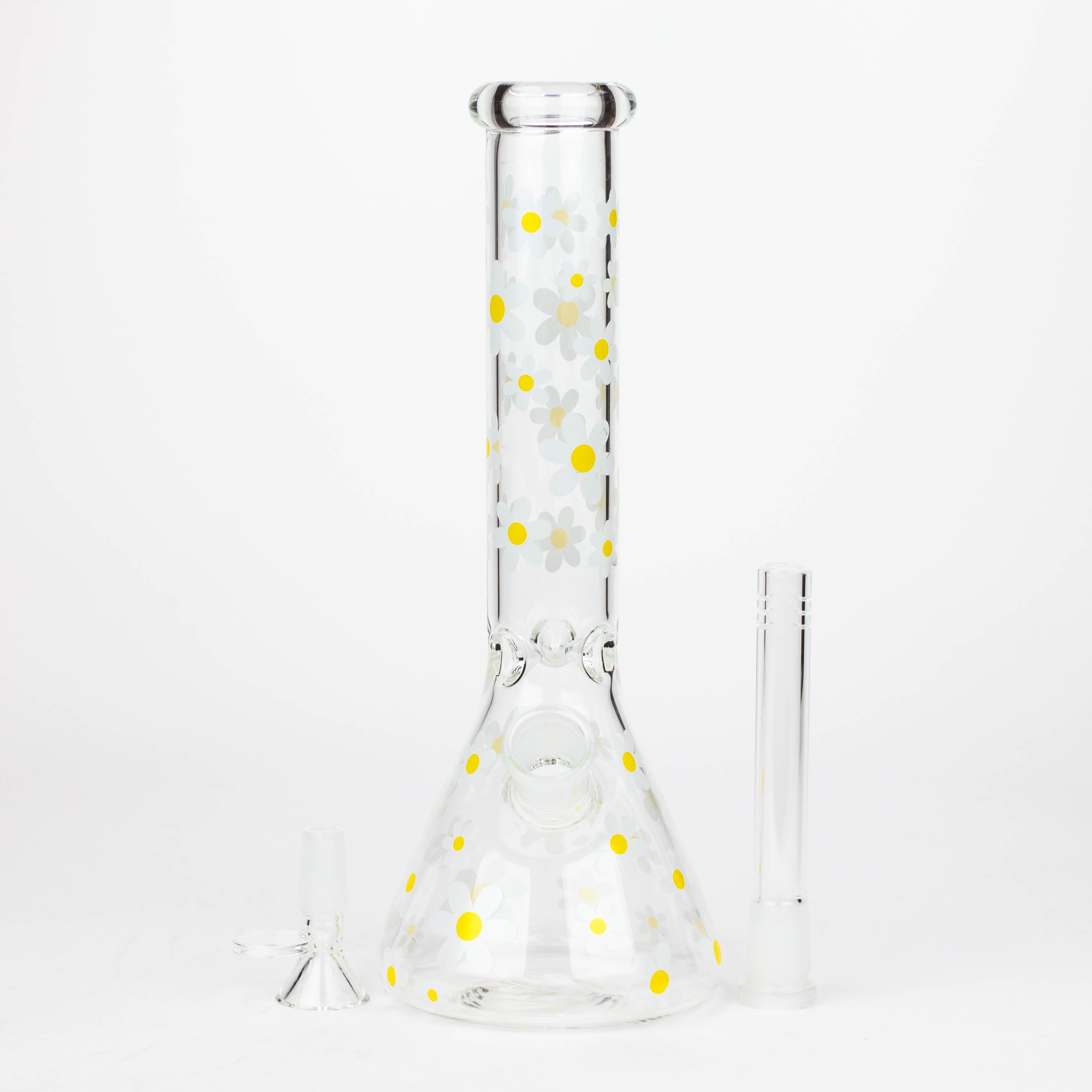 Z10" Glass Bong With Daisy Design [BH1063]
