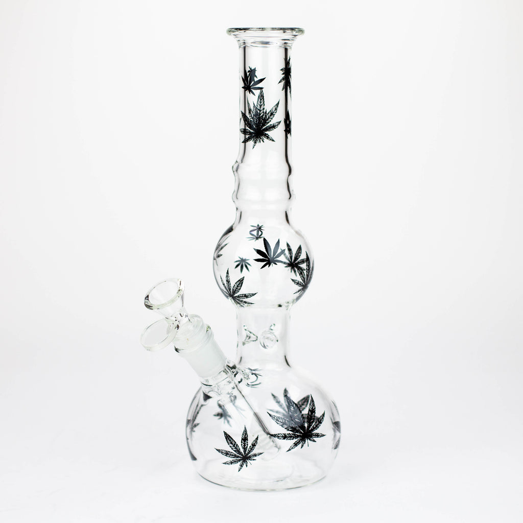 Z11" Glass Bong With Leaf Design [BH083]