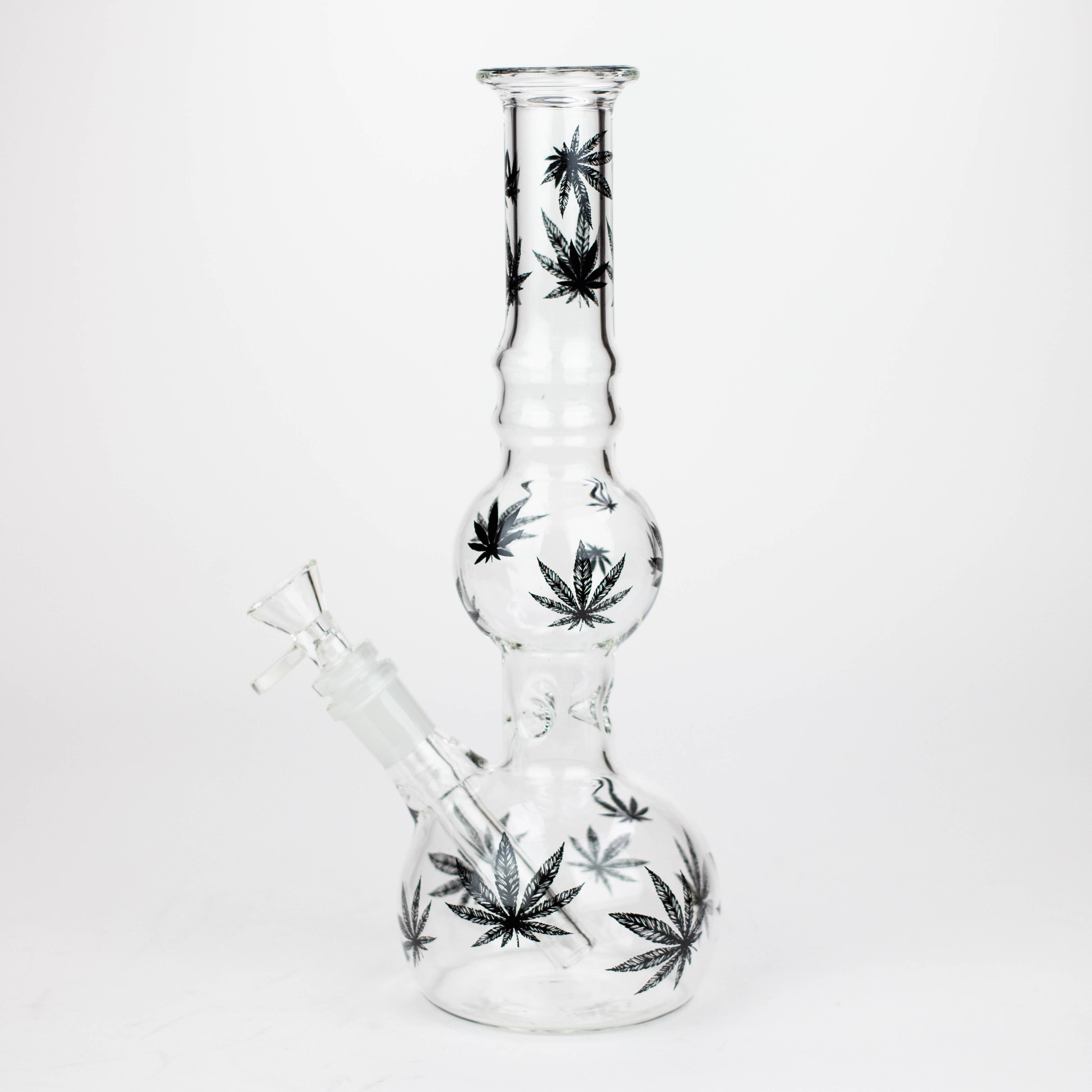 Z11" Glass Bong With Leaf Design [BH083]