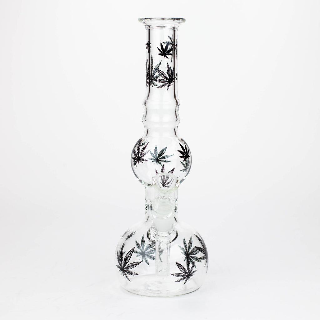 Z11" Glass Bong With Leaf Design [BH083]