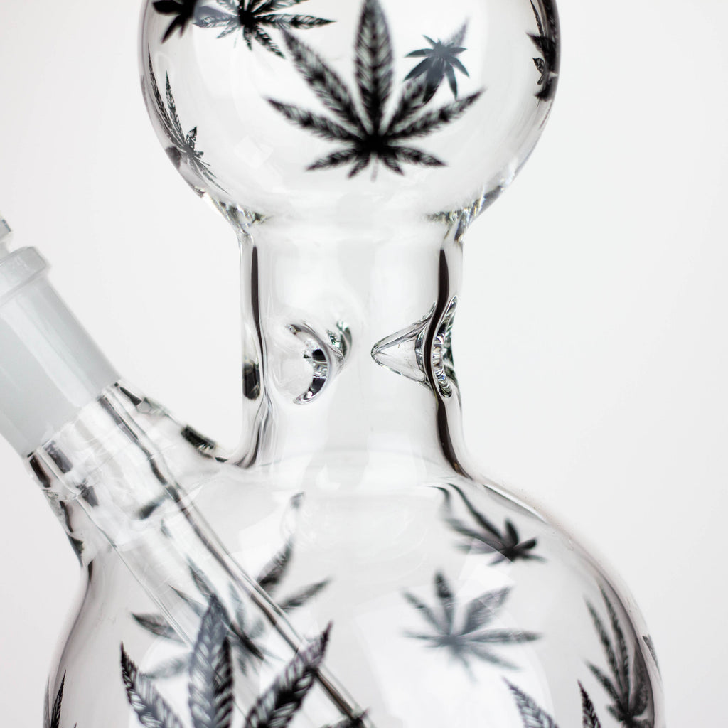 Z11" Glass Bong With Leaf Design [BH083]