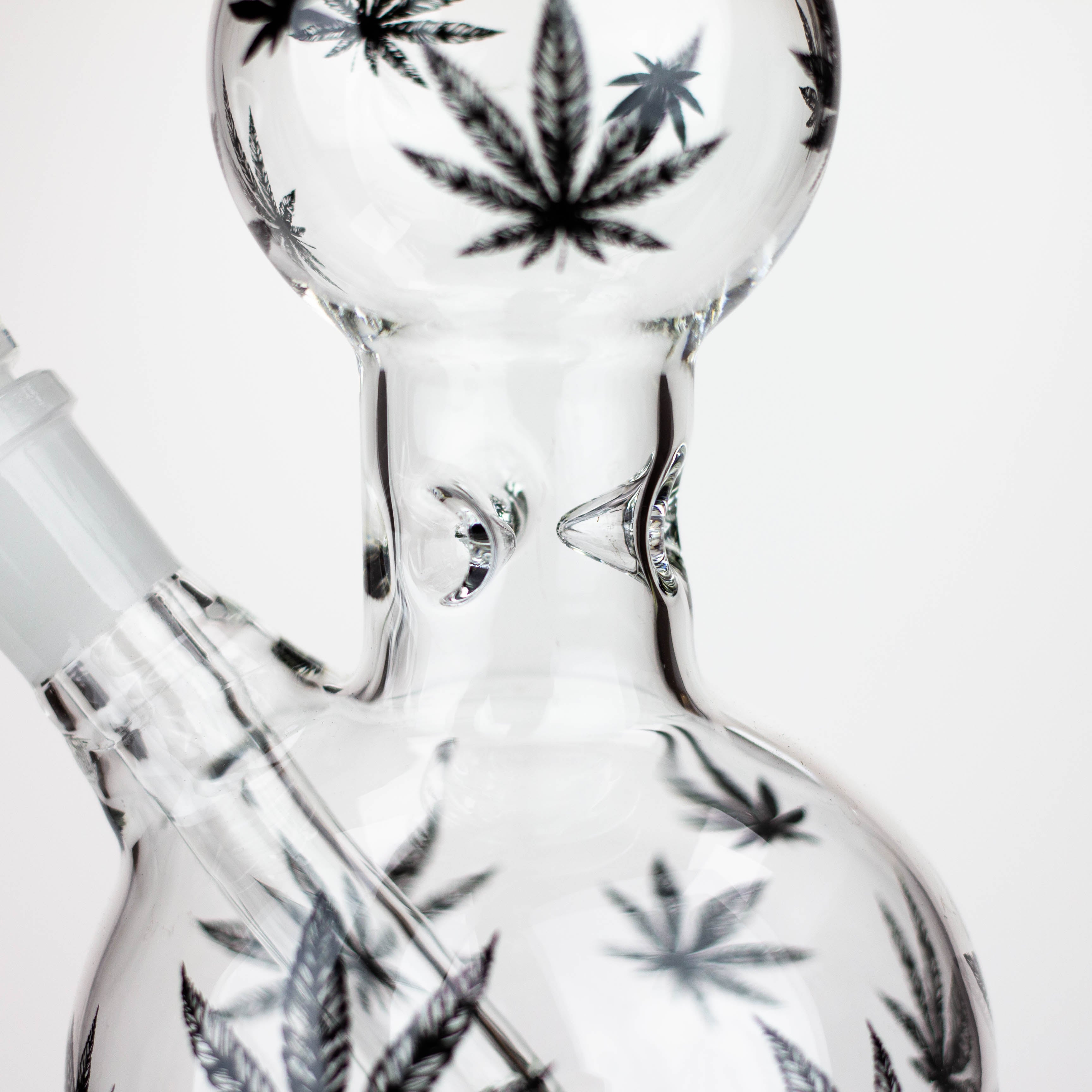 Z11" Glass Bong With Leaf Design [BH083]