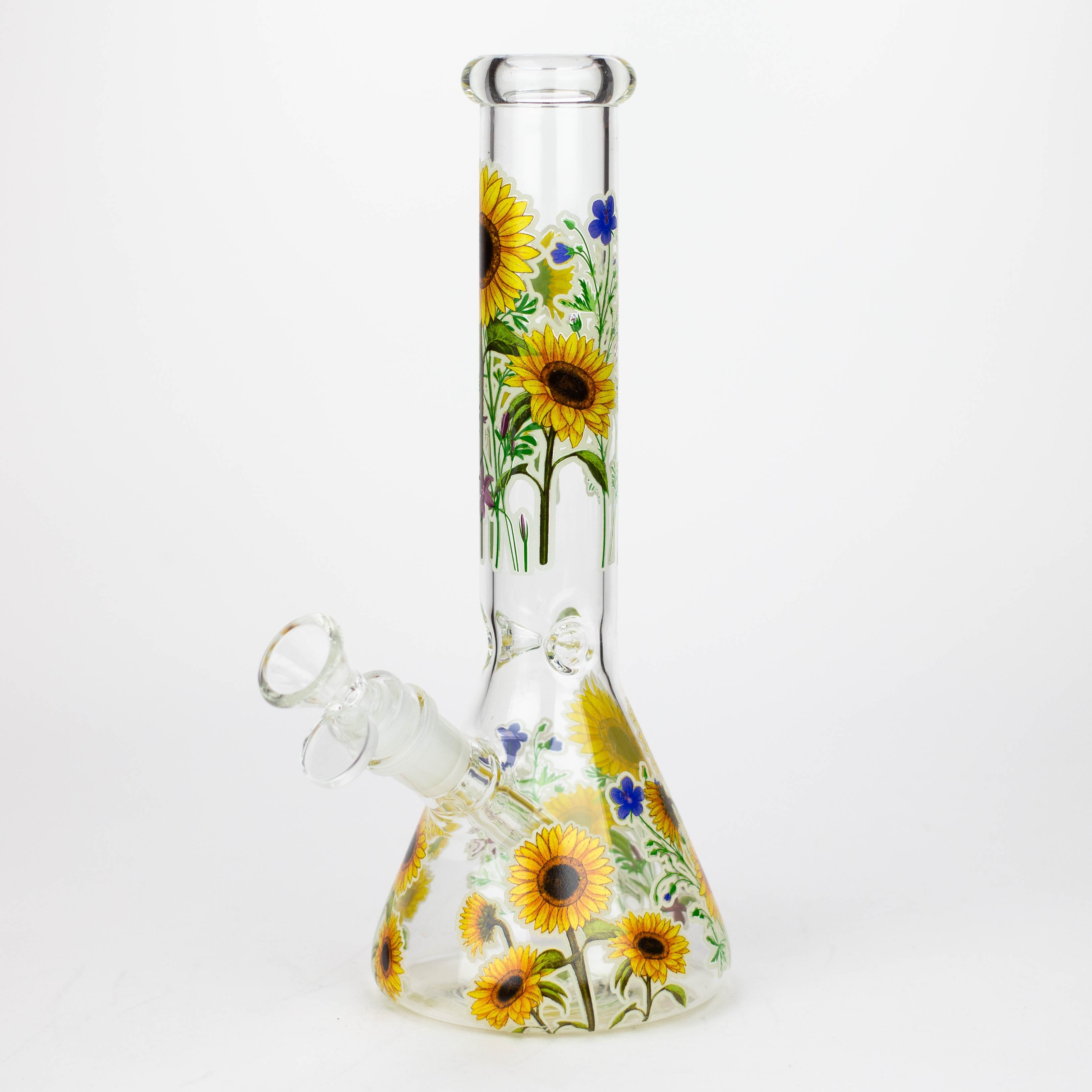 Z10" Glow in the dark Glass Bong With Flower Design [BH1061/062]