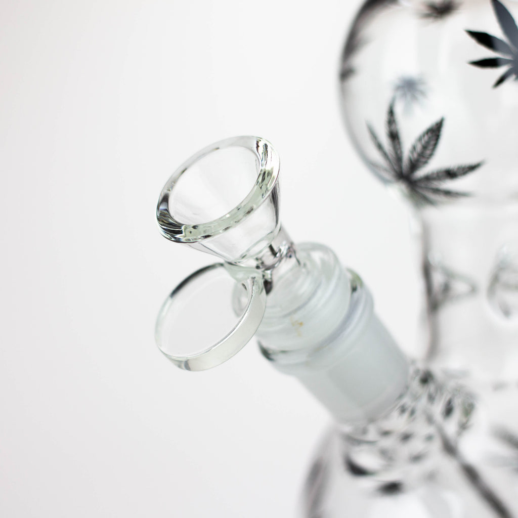 Z11" Glass Bong With Leaf Design [BH083]
