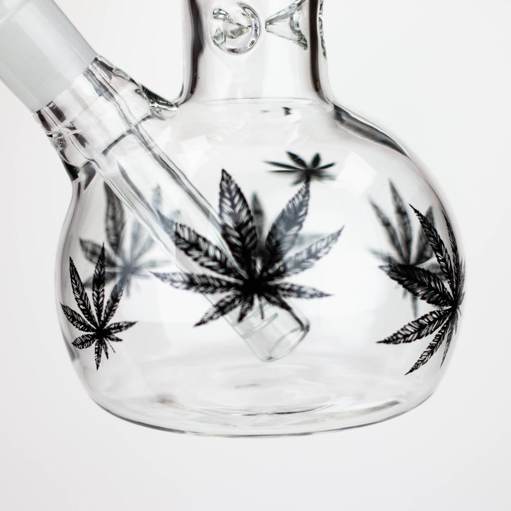 Z11" Glass Bong With Leaf Design [BH083]