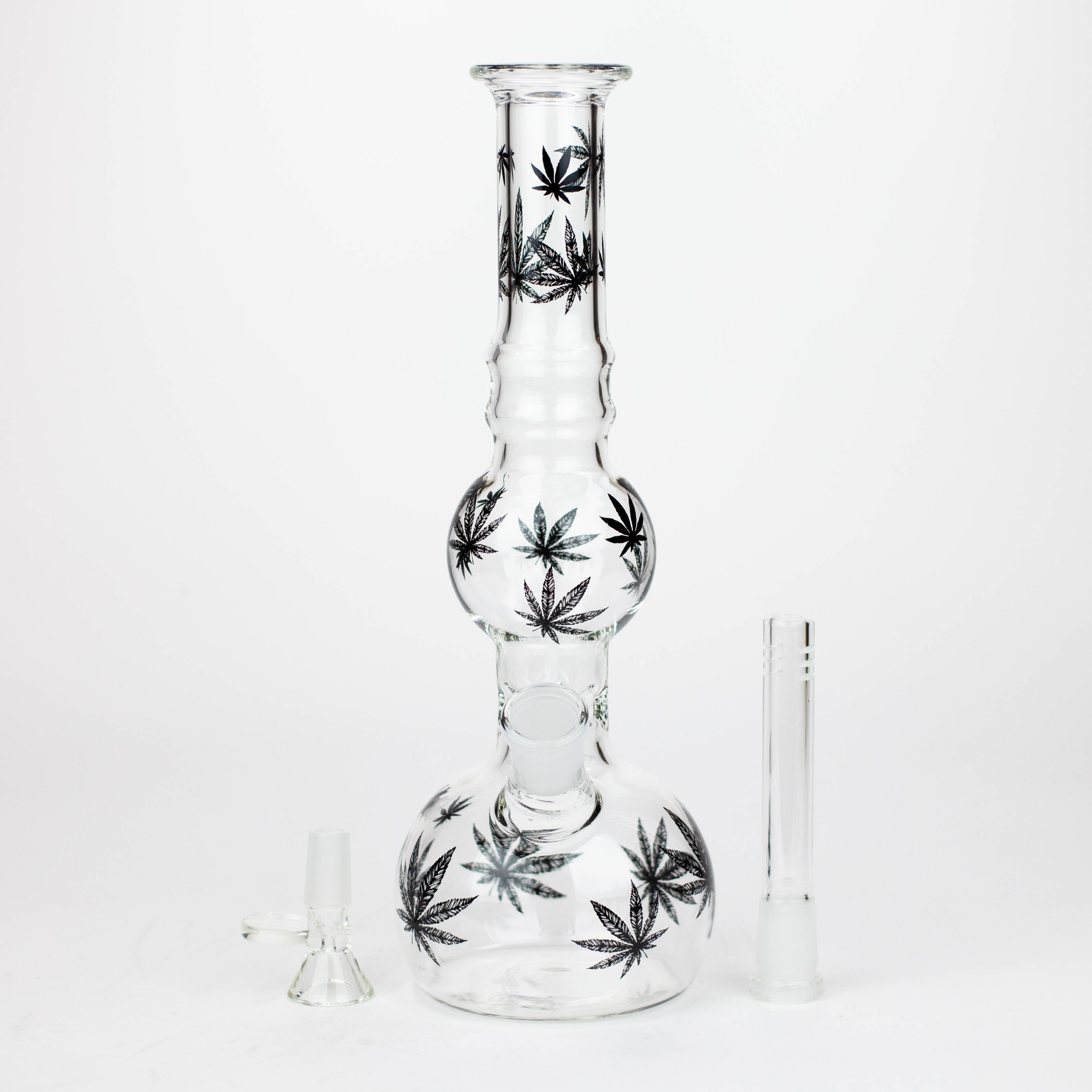 Z11" Glass Bong With Leaf Design [BH083]