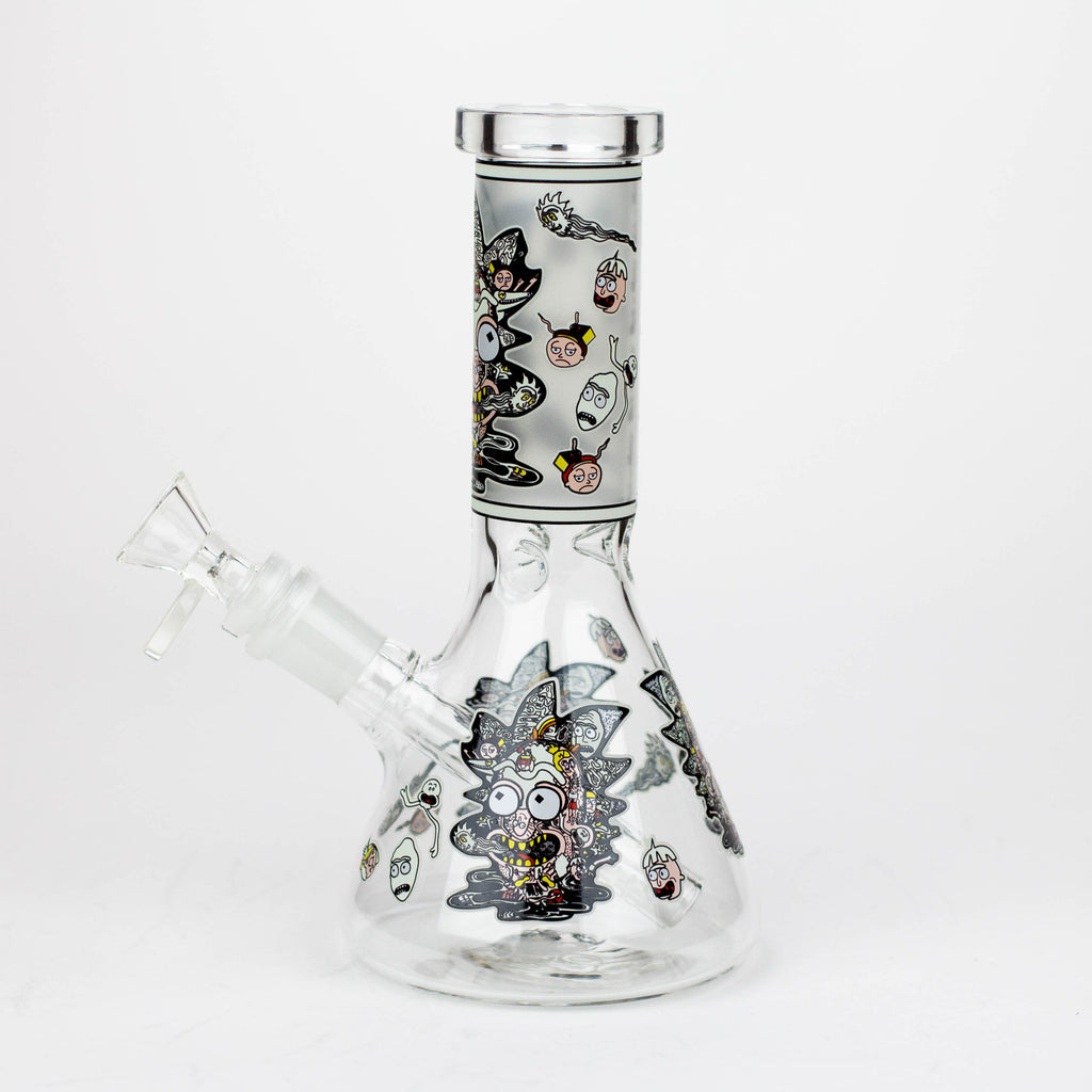 Z8" Glow in the dark Glass Bong with RM design [BH085]