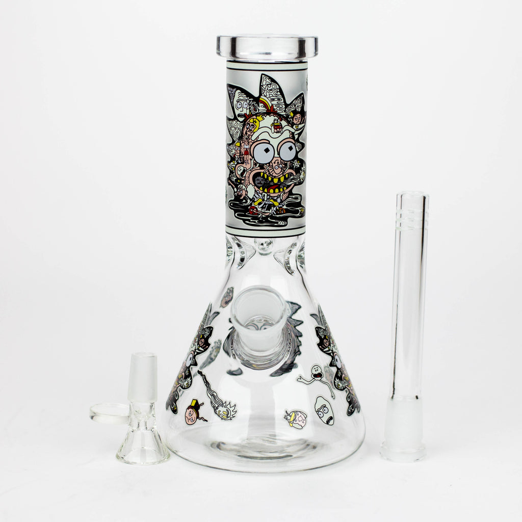 Z8" Glow in the dark Glass Bong with RM design [BH085]