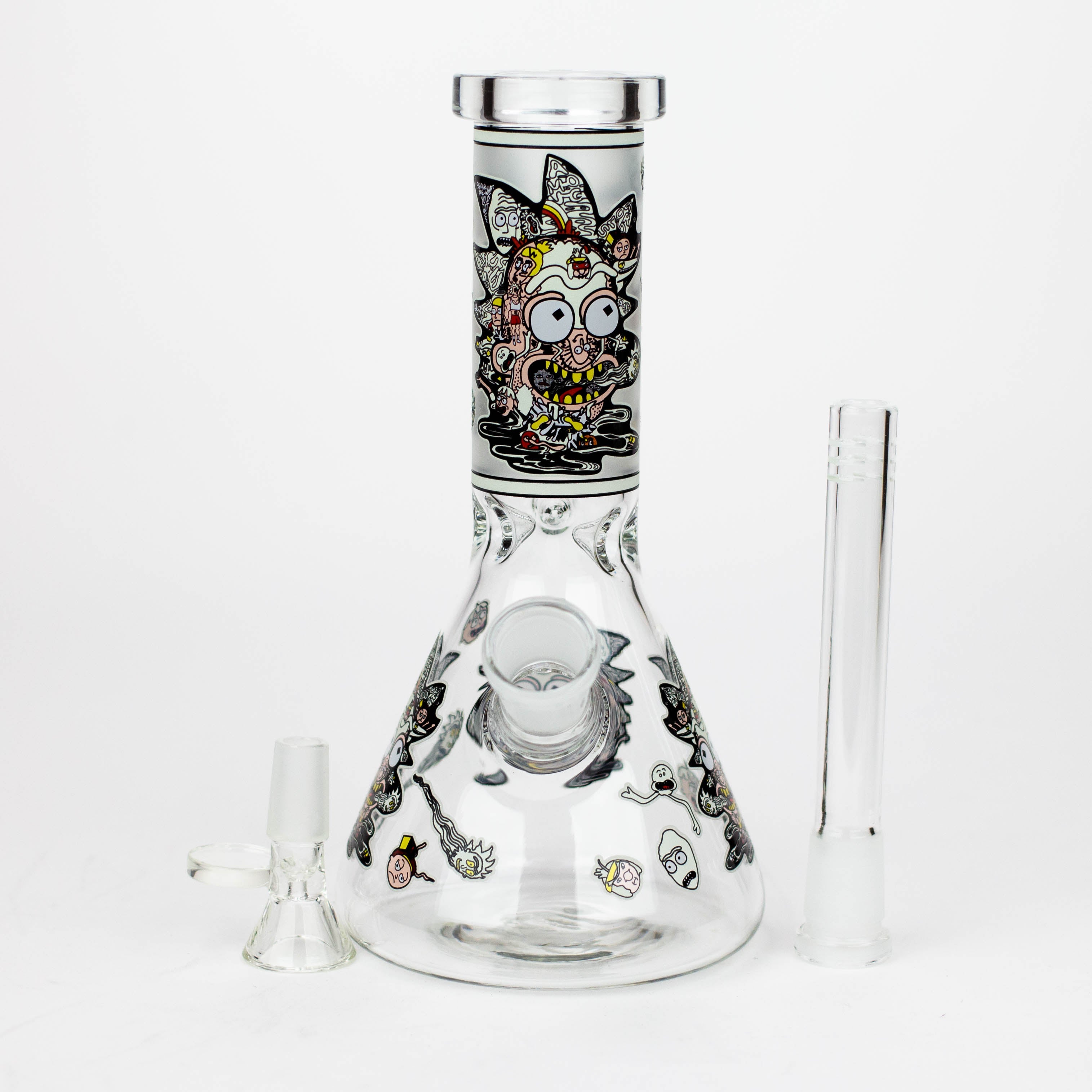 Z8" Glow in the dark Glass Bong with RM design [BH085]