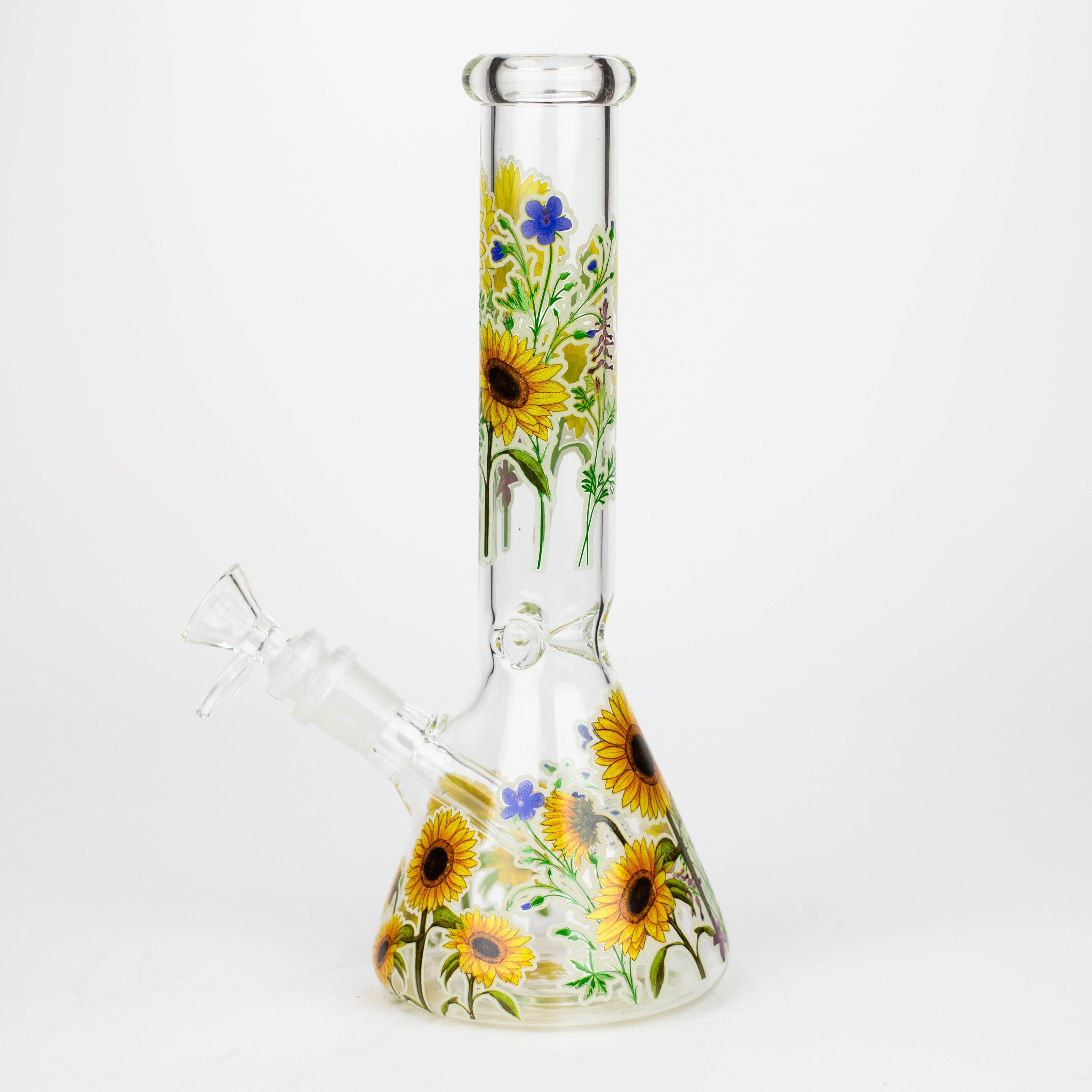 Z10" Glow in the dark Glass Bong With Flower Design [BH1061/062]