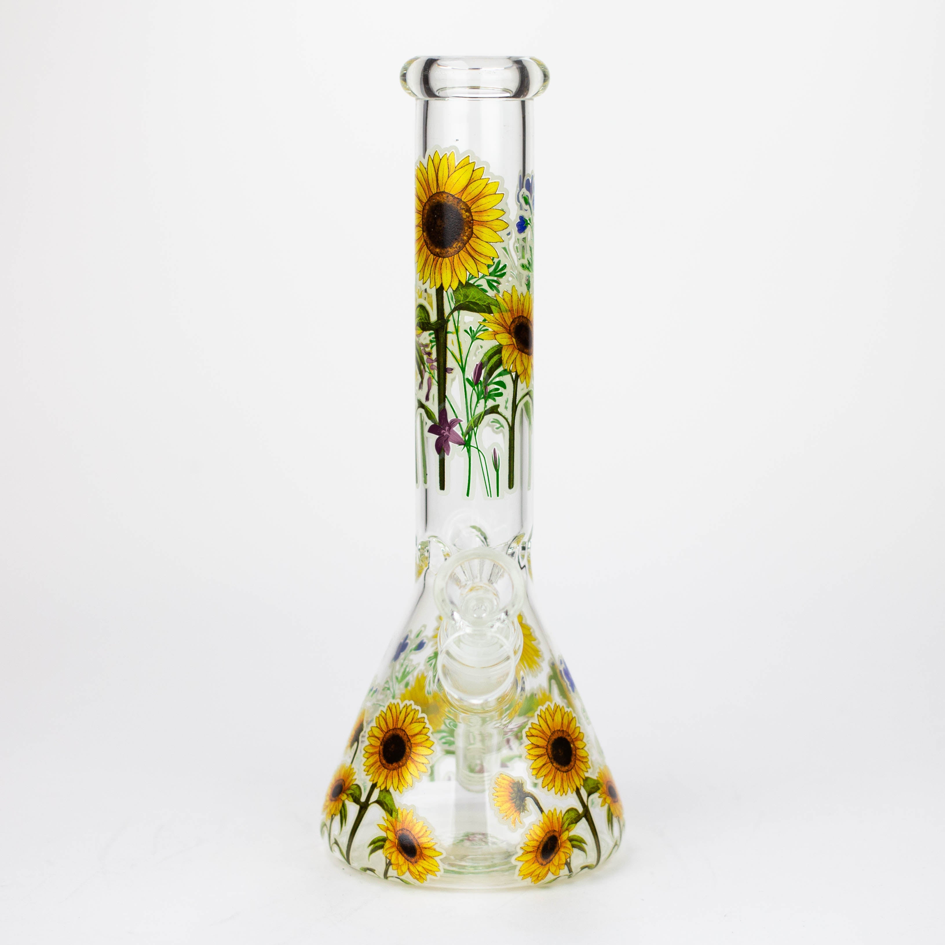 Z10" Glow in the dark Glass Bong With Flower Design [BH1061/062]