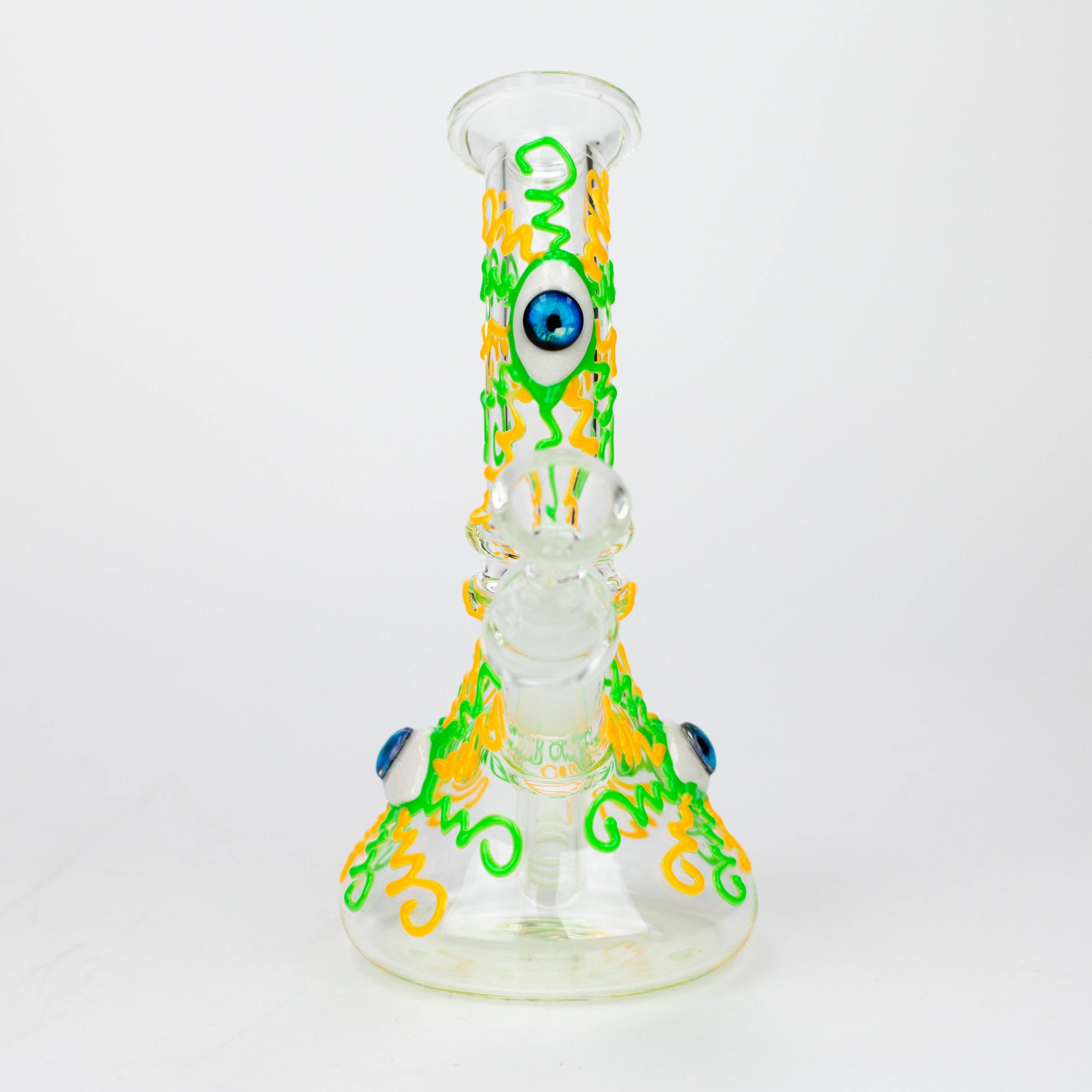 Z8" Glow in the dark Glass Bong With Eye Design [BH090]