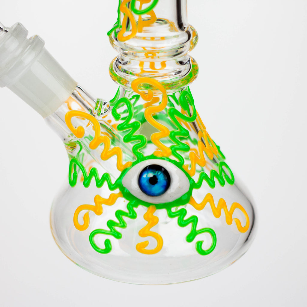 Z8" Glow in the dark Glass Bong With Eye Design [BH090]