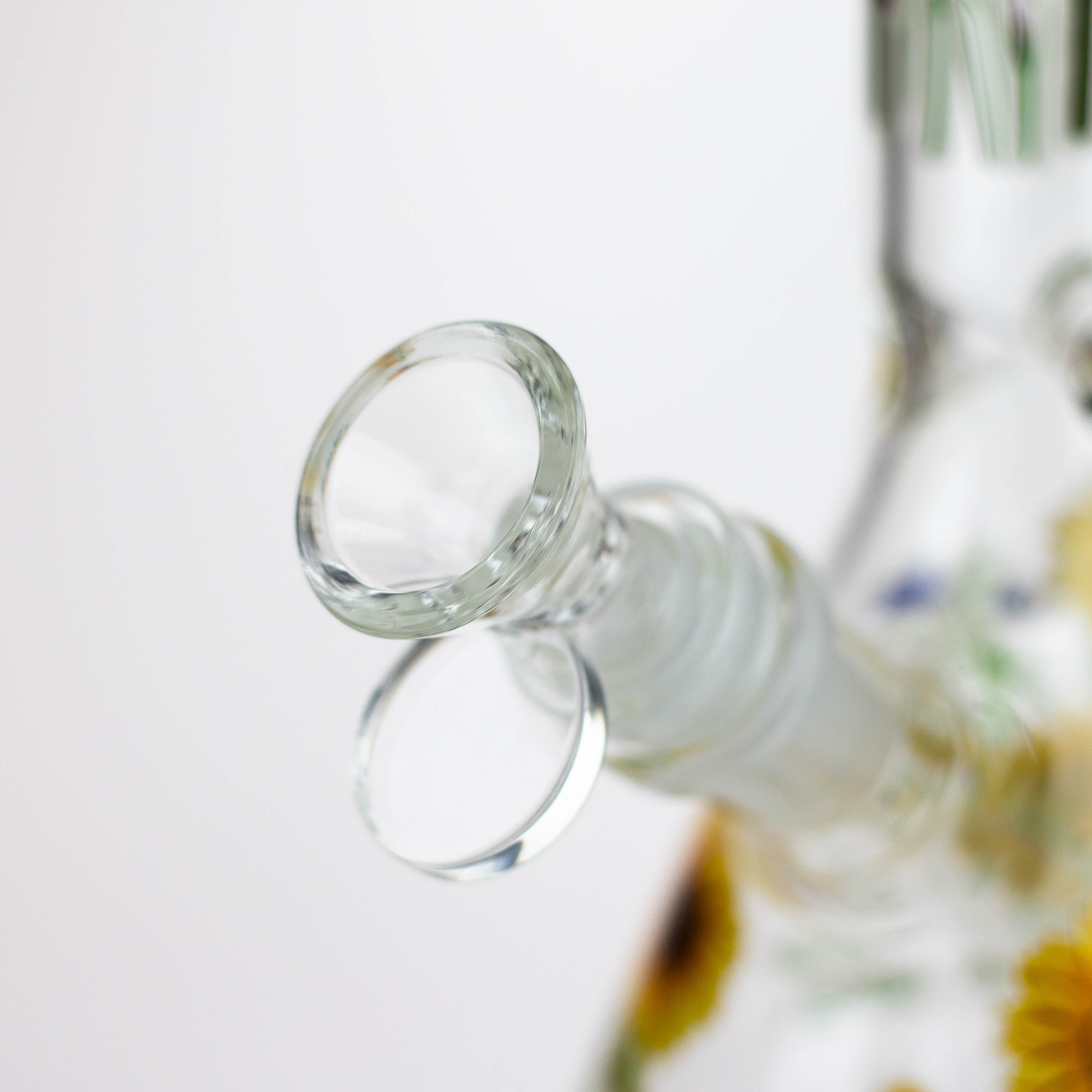 Z10" Glow in the dark Glass Bong With Flower Design [BH1061/062]