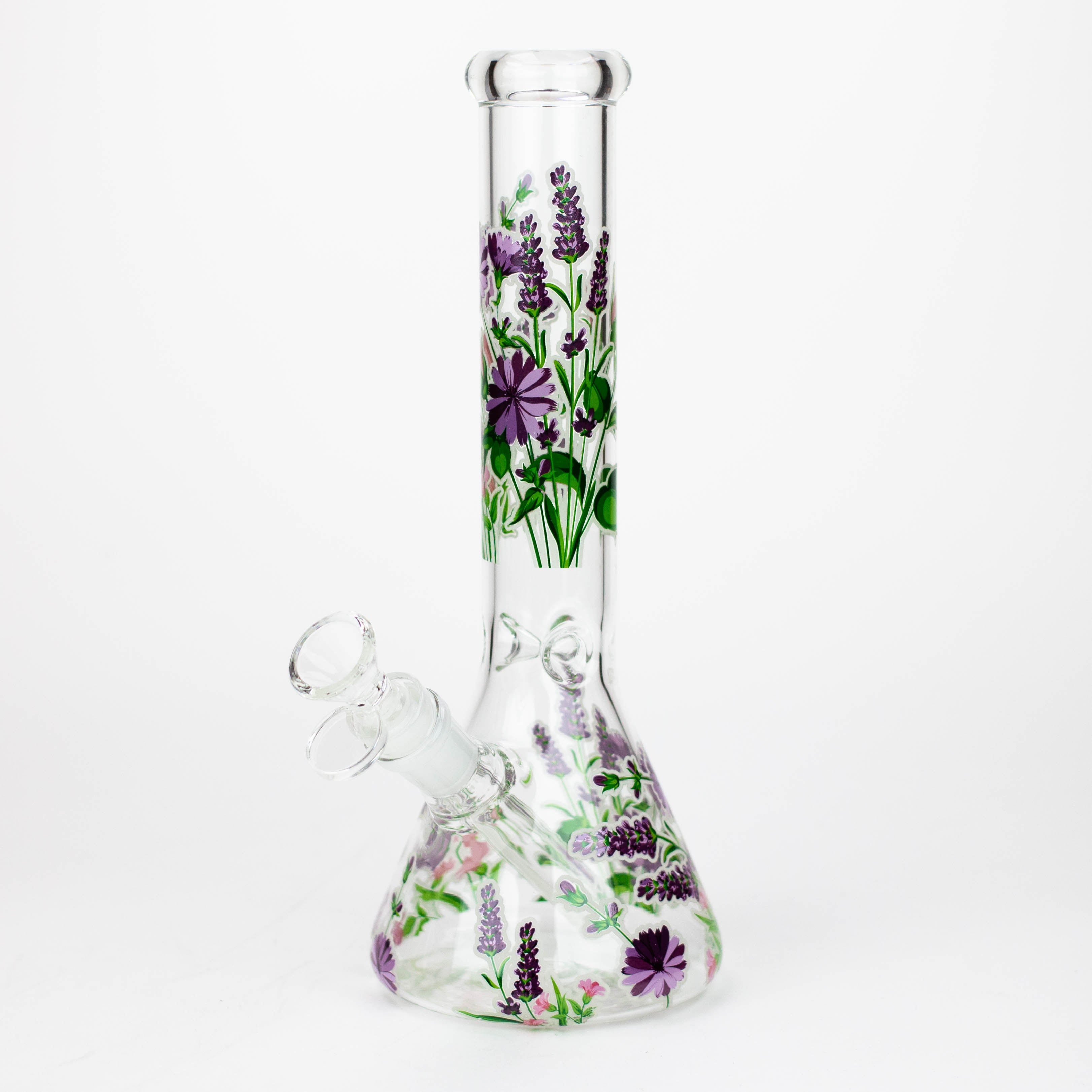 Z10" Glow in the dark Glass Bong With Flower Design [BH1061/062]