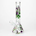 Z10" Glow in the dark Glass Bong With Flower Design [BH1061/062]