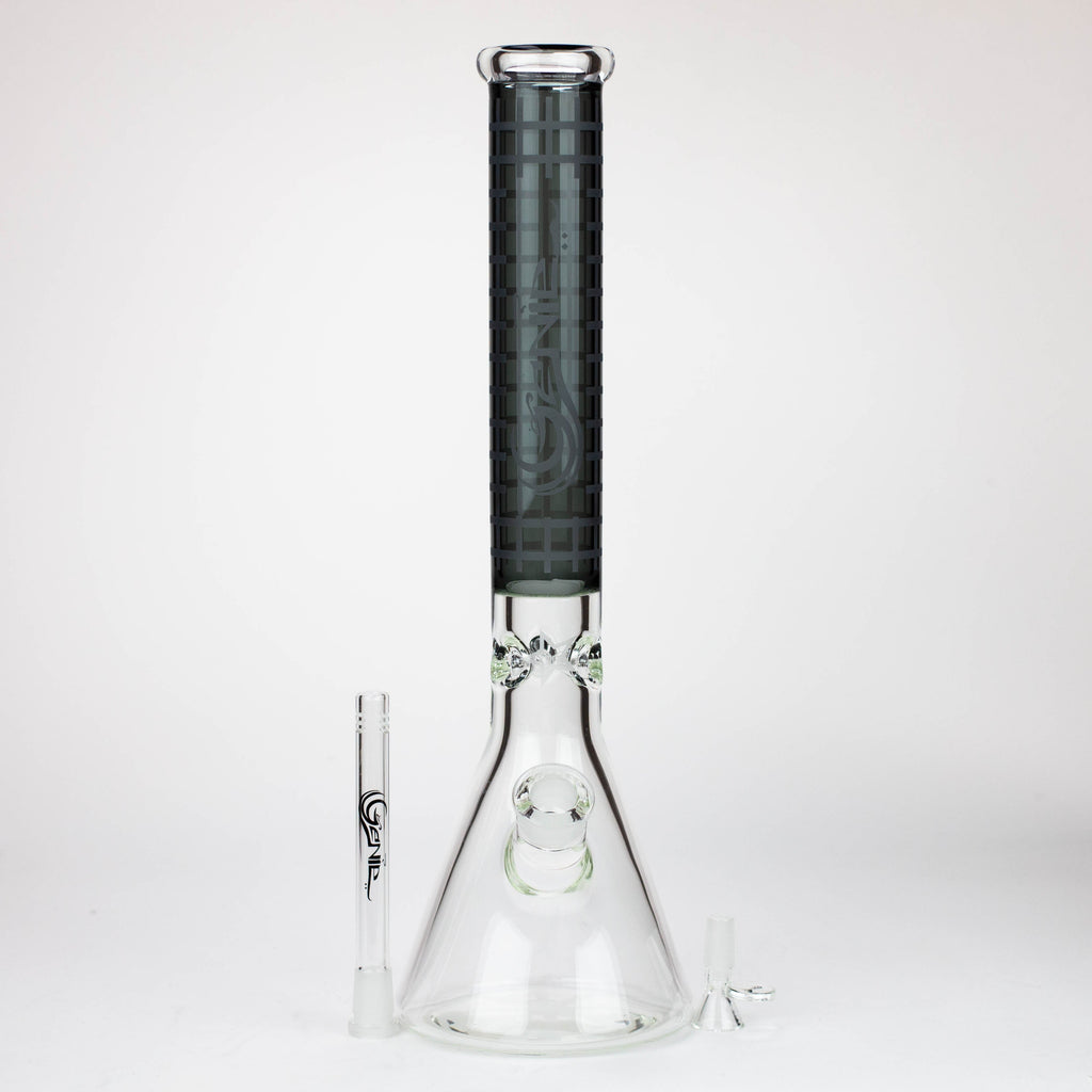 Genie | 17" sandblasted artwork tube 7 mm glass water bong [GB21004]