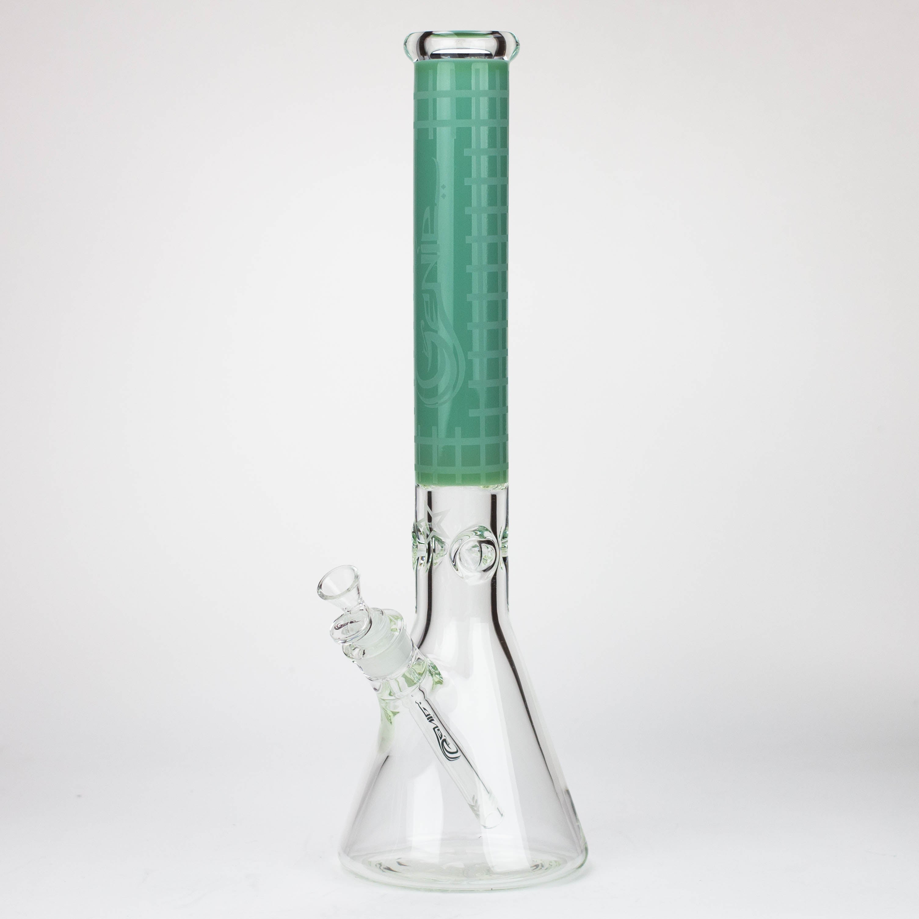Genie | 17" sandblasted artwork tube 7 mm glass water bong [GB21004]