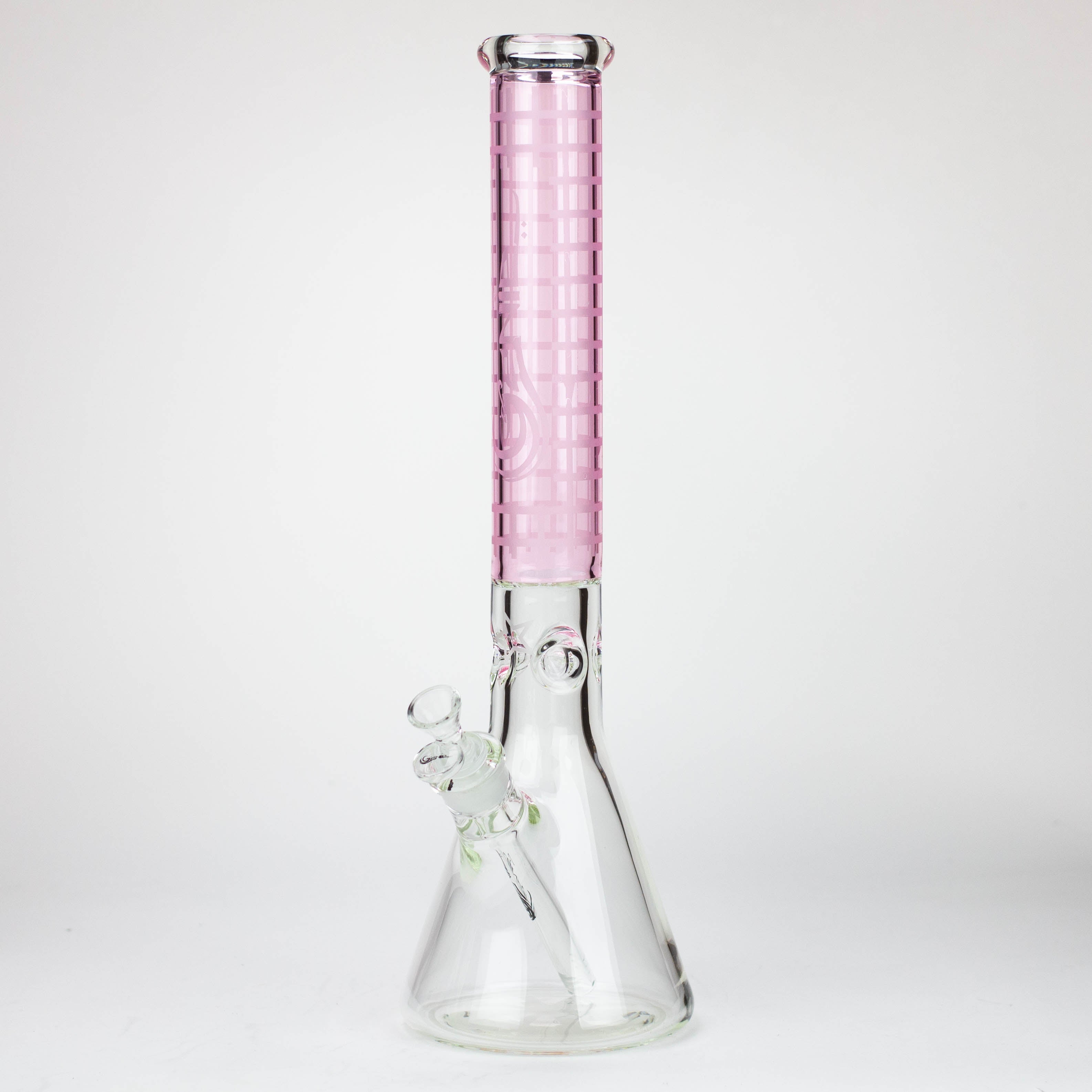 Genie | 17" sandblasted artwork tube 7 mm glass water bong [GB21004]