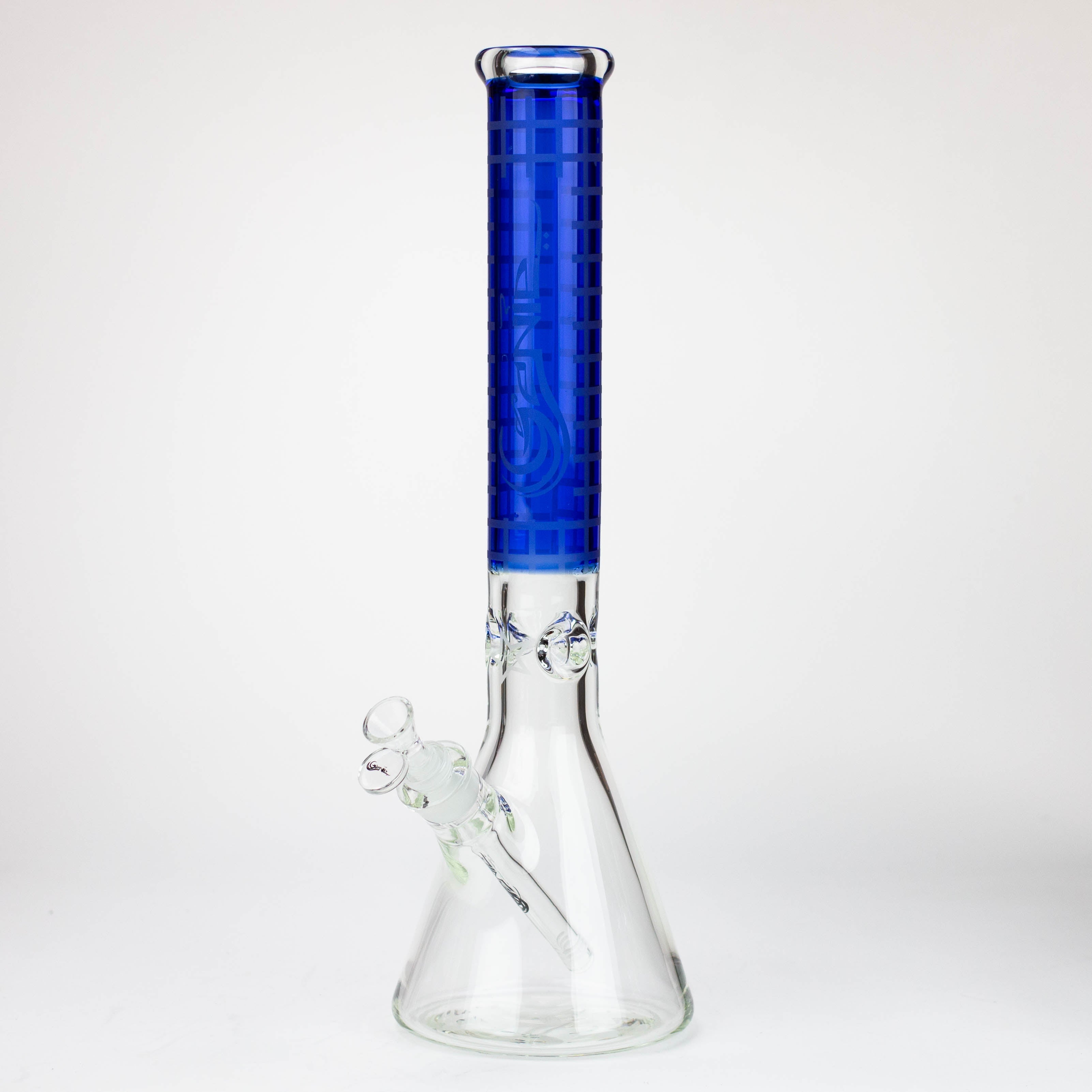 Genie | 17" sandblasted artwork tube 7 mm glass water bong [GB21004]