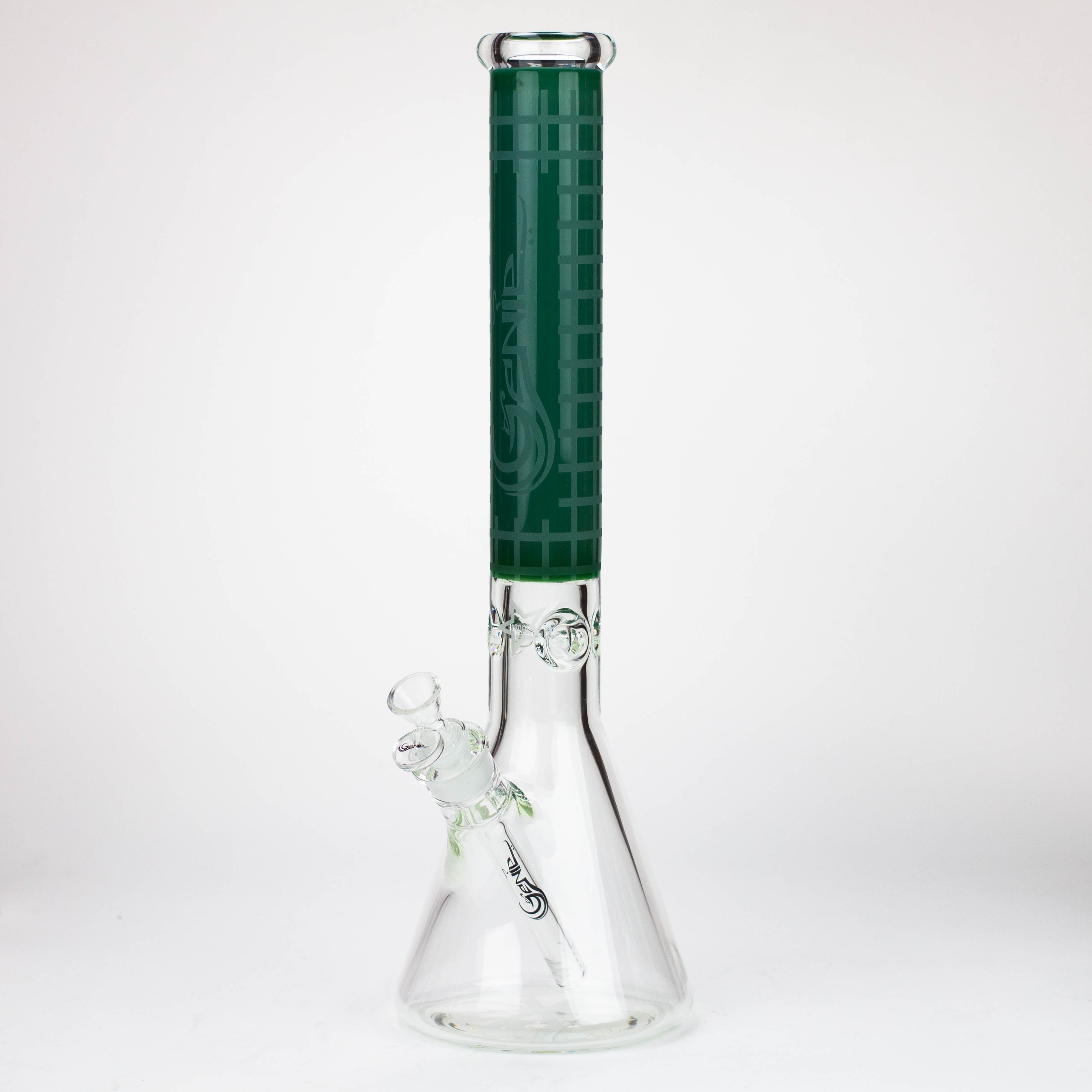 Genie | 17" sandblasted artwork tube 7 mm glass water bong [GB21004]