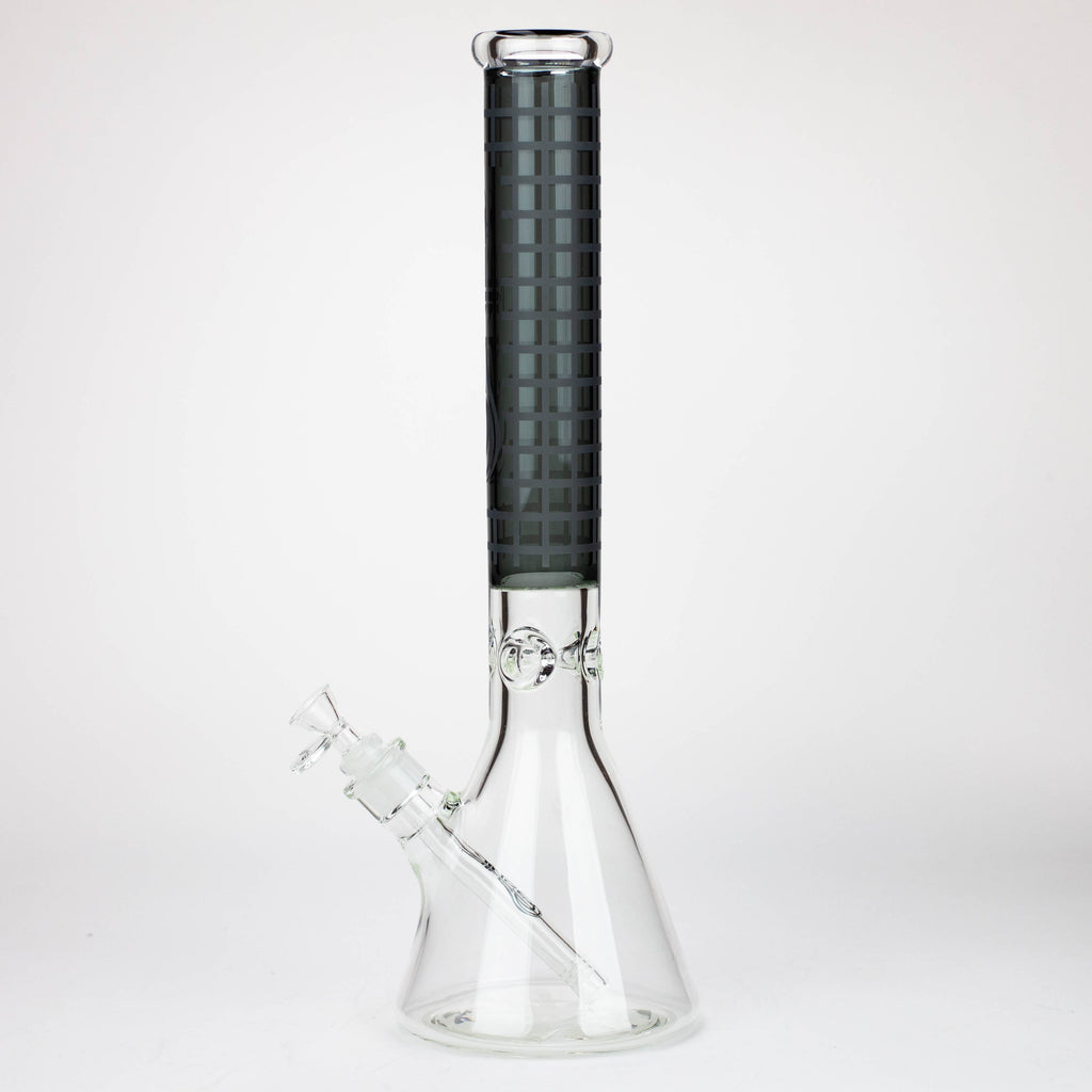 Genie | 17" sandblasted artwork tube 7 mm glass water bong [GB21004]