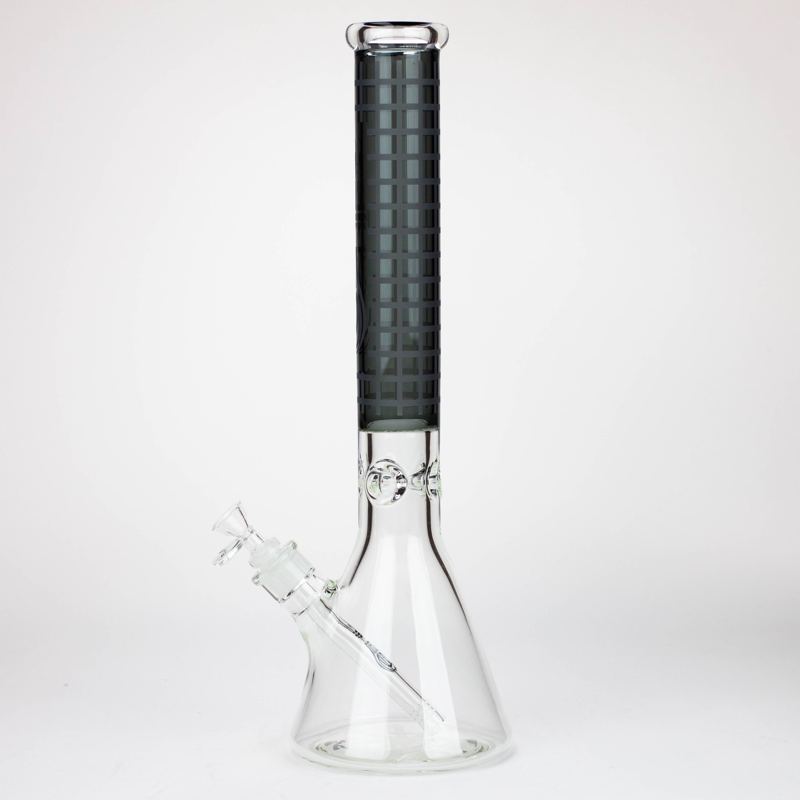 Genie | 17" sandblasted artwork tube 7 mm glass water bong [GB21004]